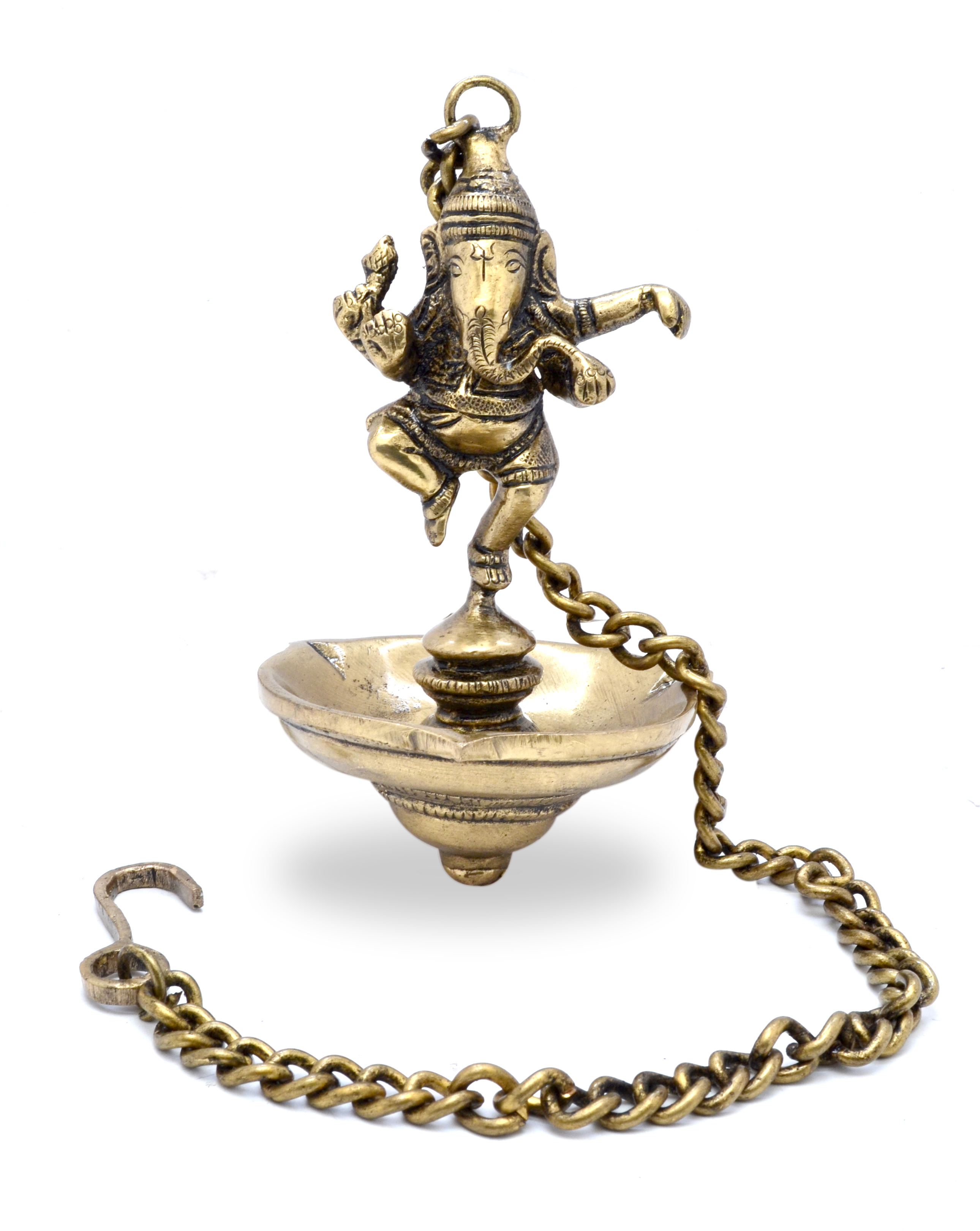 Dancing Ganesha Brass Hanging Diya