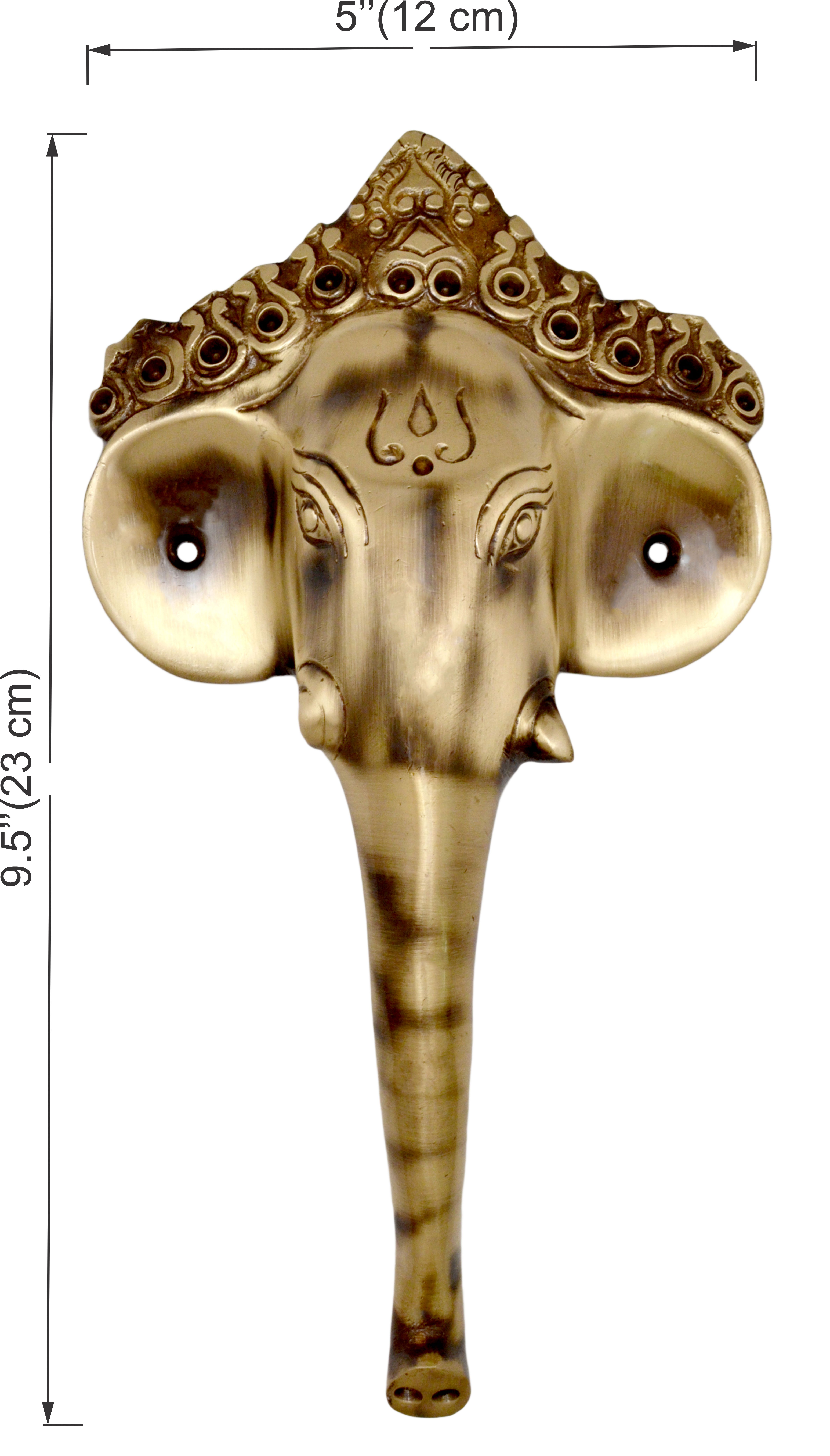 Brass Ganesha Mask Door Handle