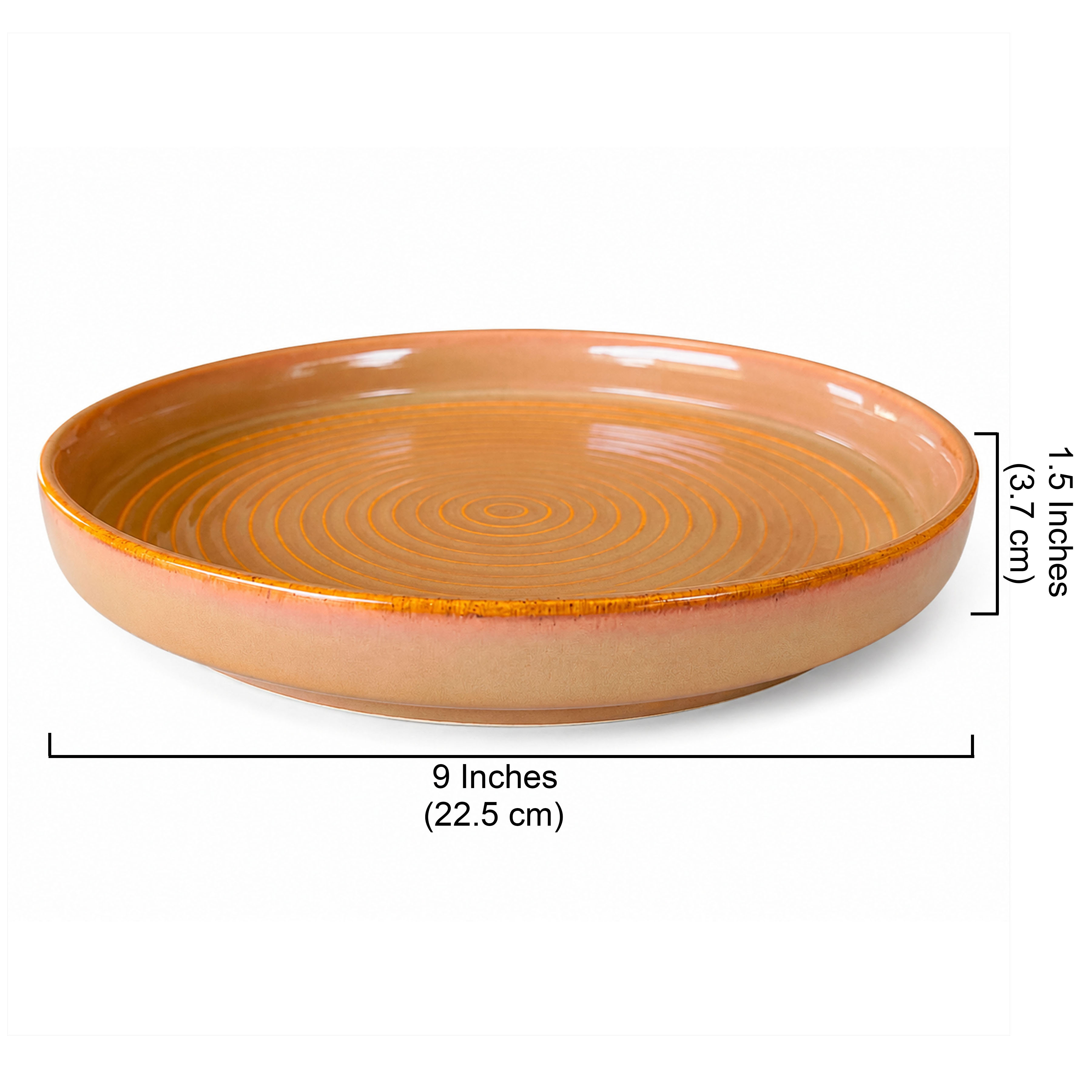 9 Inches Spiral Textured Ceramic Serving Plate
