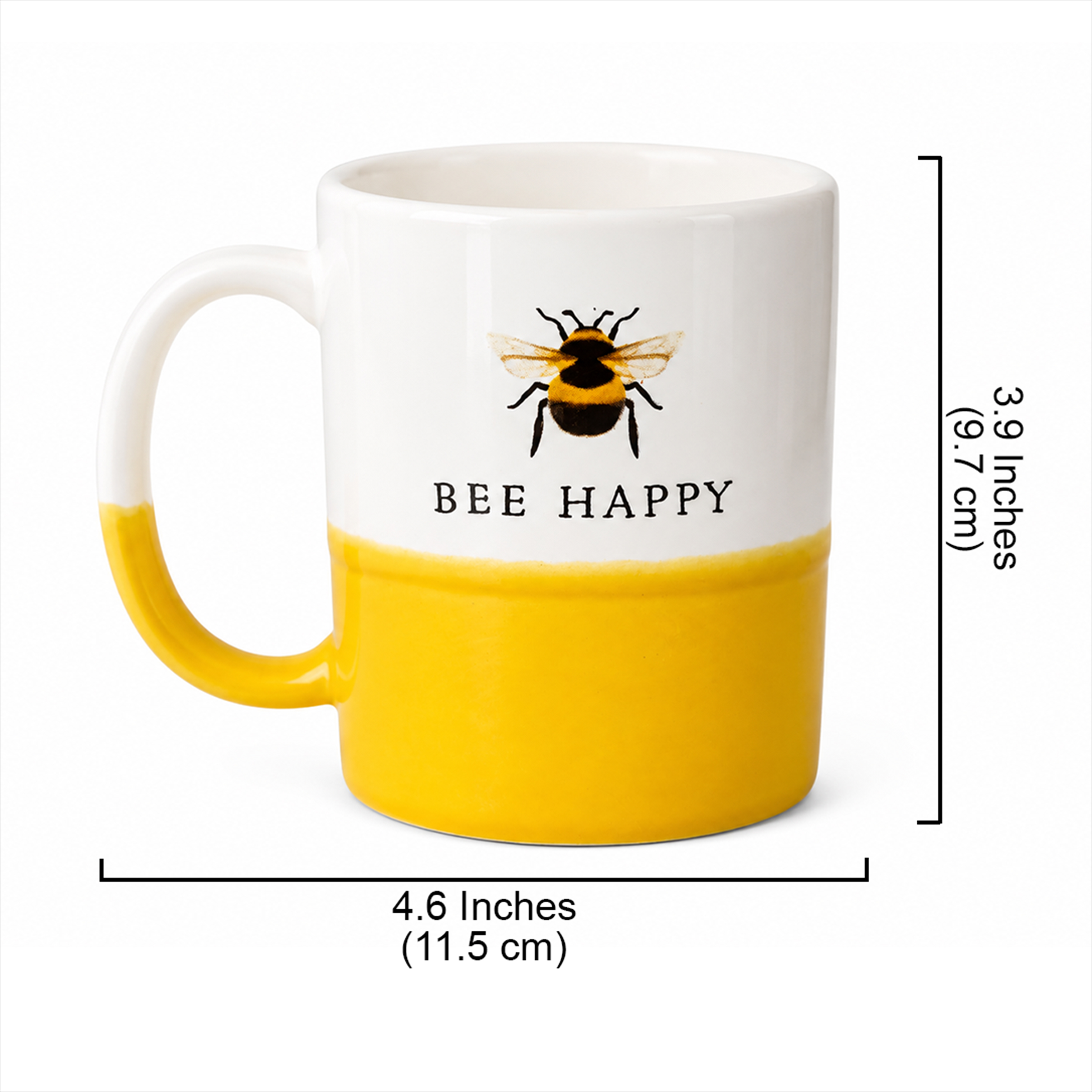 Bee Happy Printed Ceramic Coffee Mug