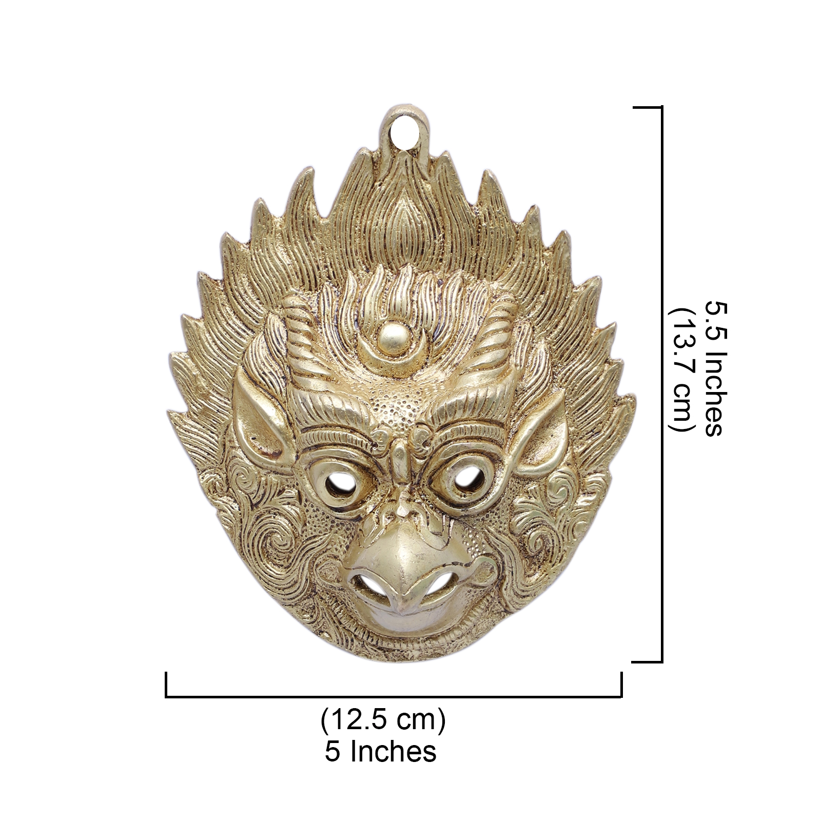 5.5 Inches Garuda Face Design Brass Yali Wall Hanging