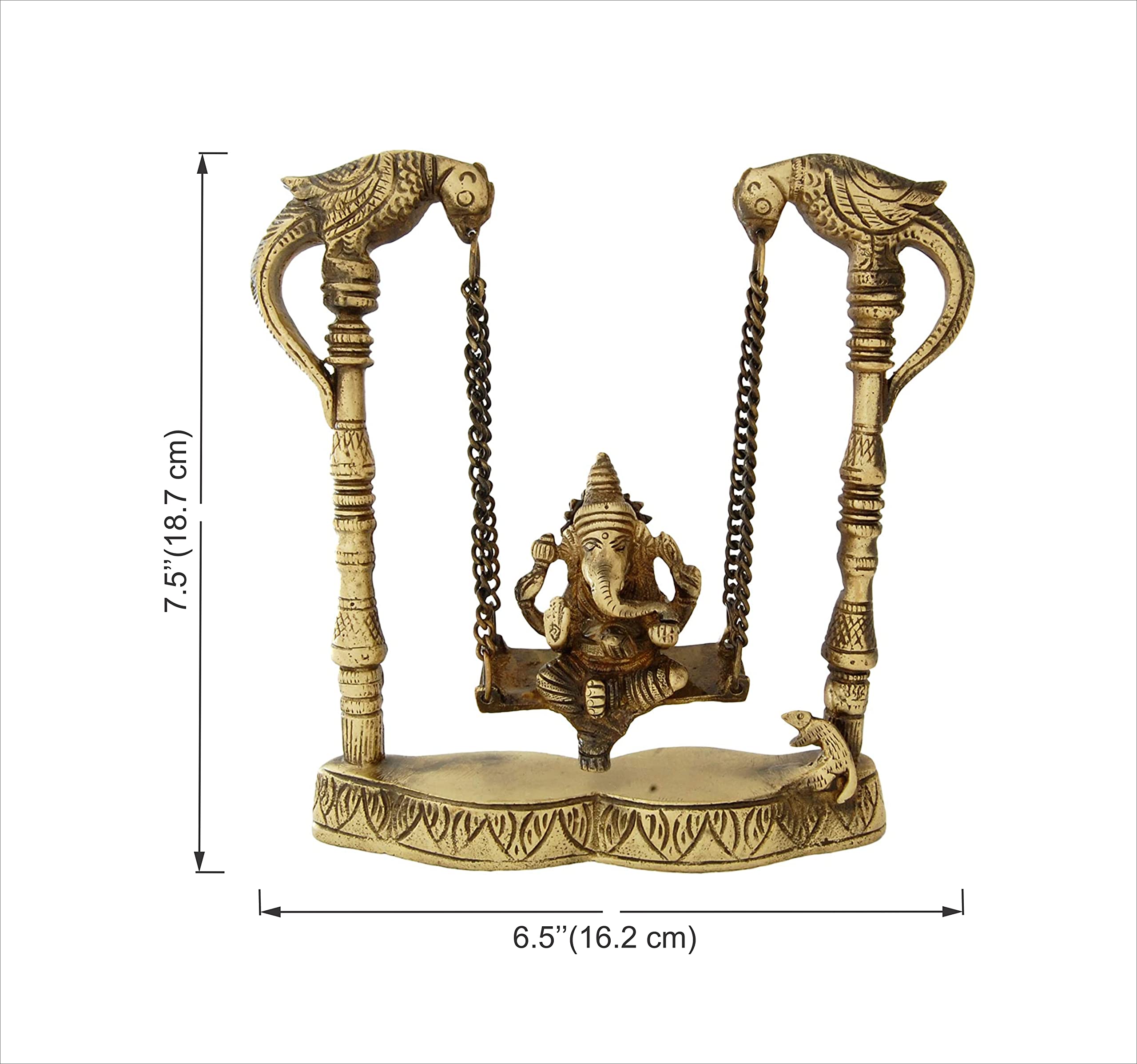 Durable Ganesha on Peacock Swing Jhoola Brass