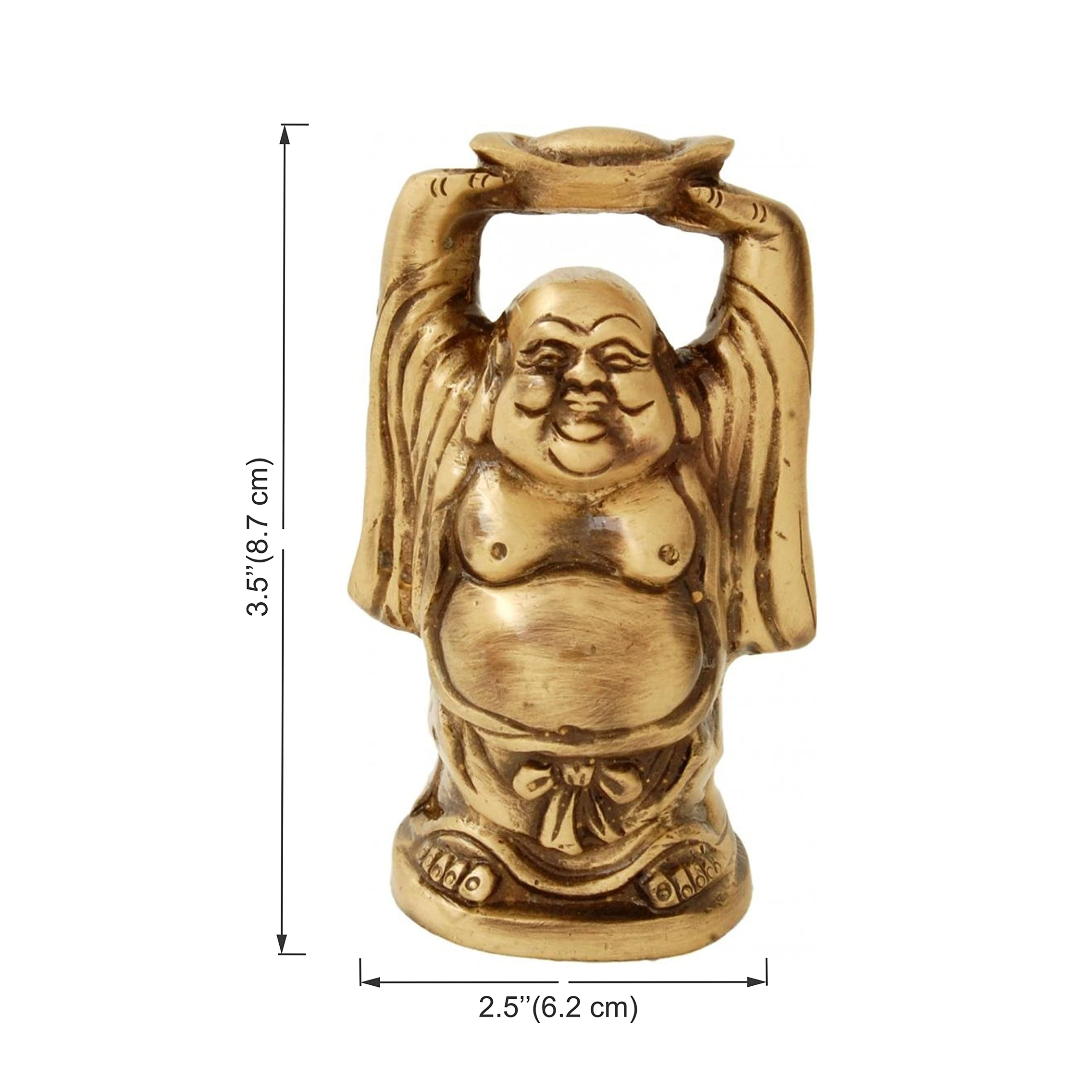 Brass Laughing Buddha with Ingot