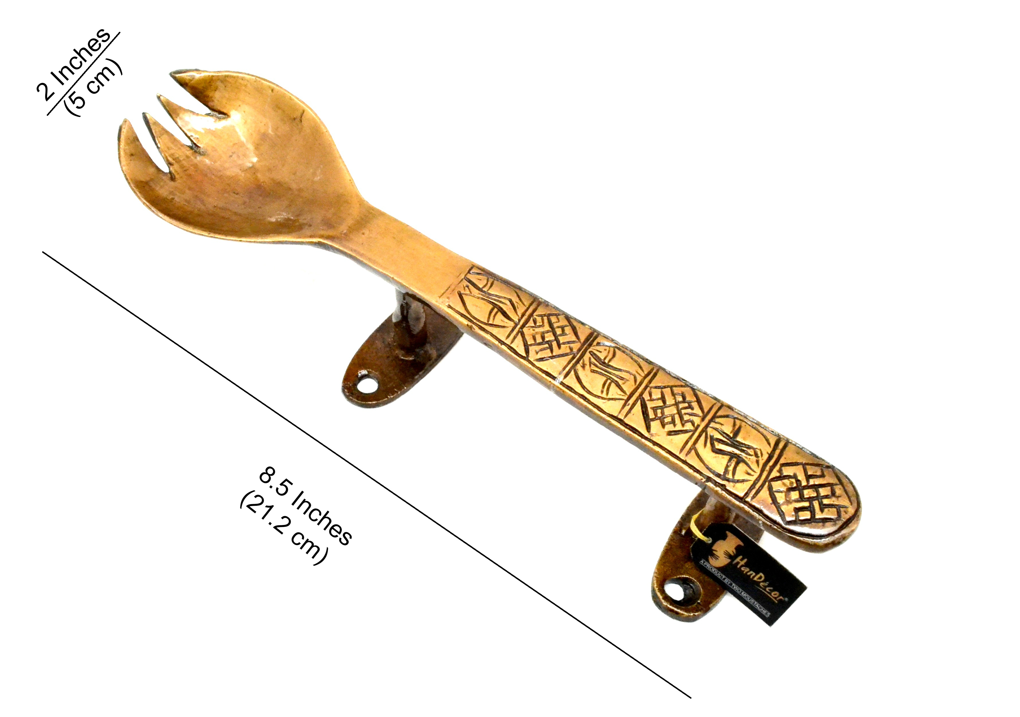 Fork Design Brass Door Handle