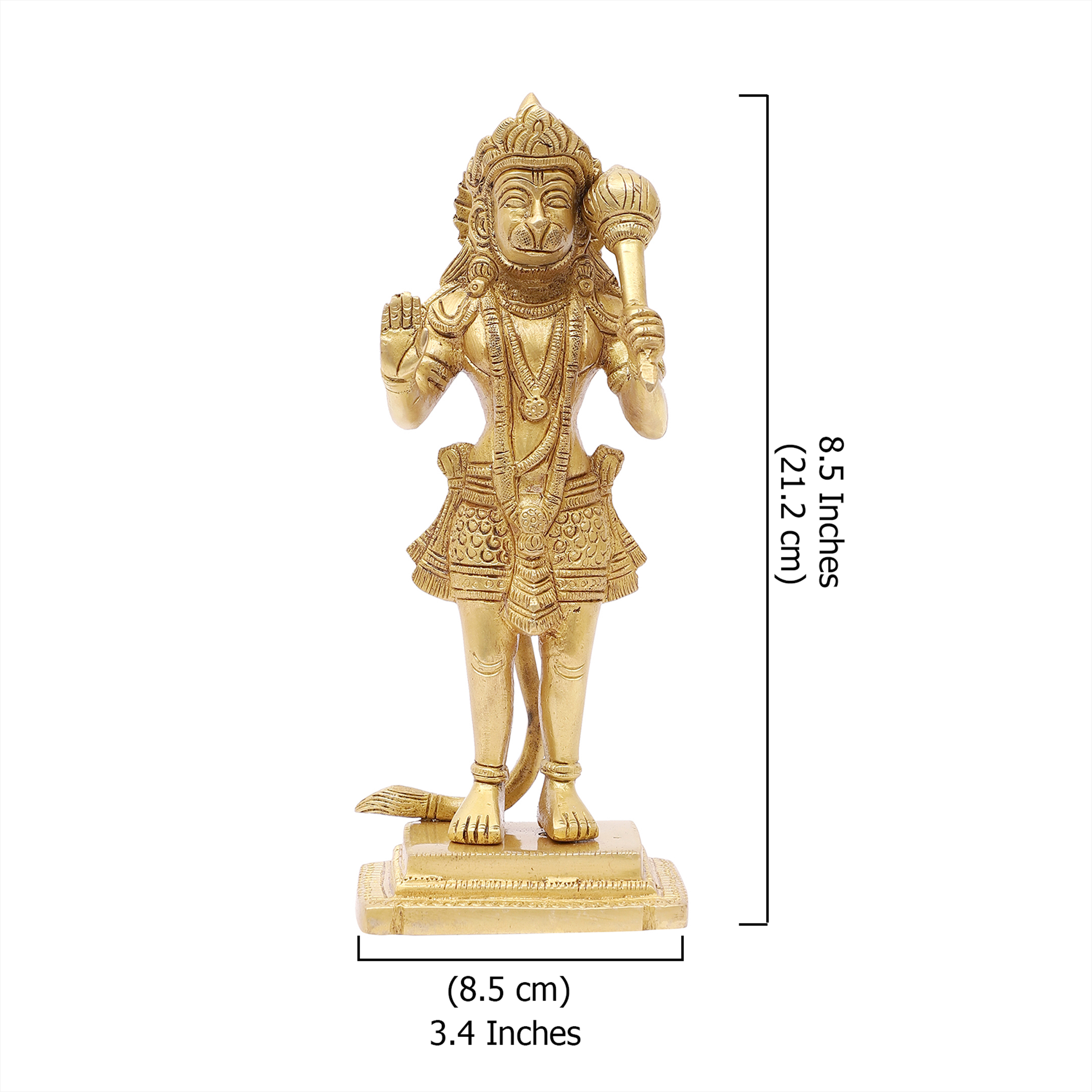 Brass 8.5 Inches Standing Hanuman Statue