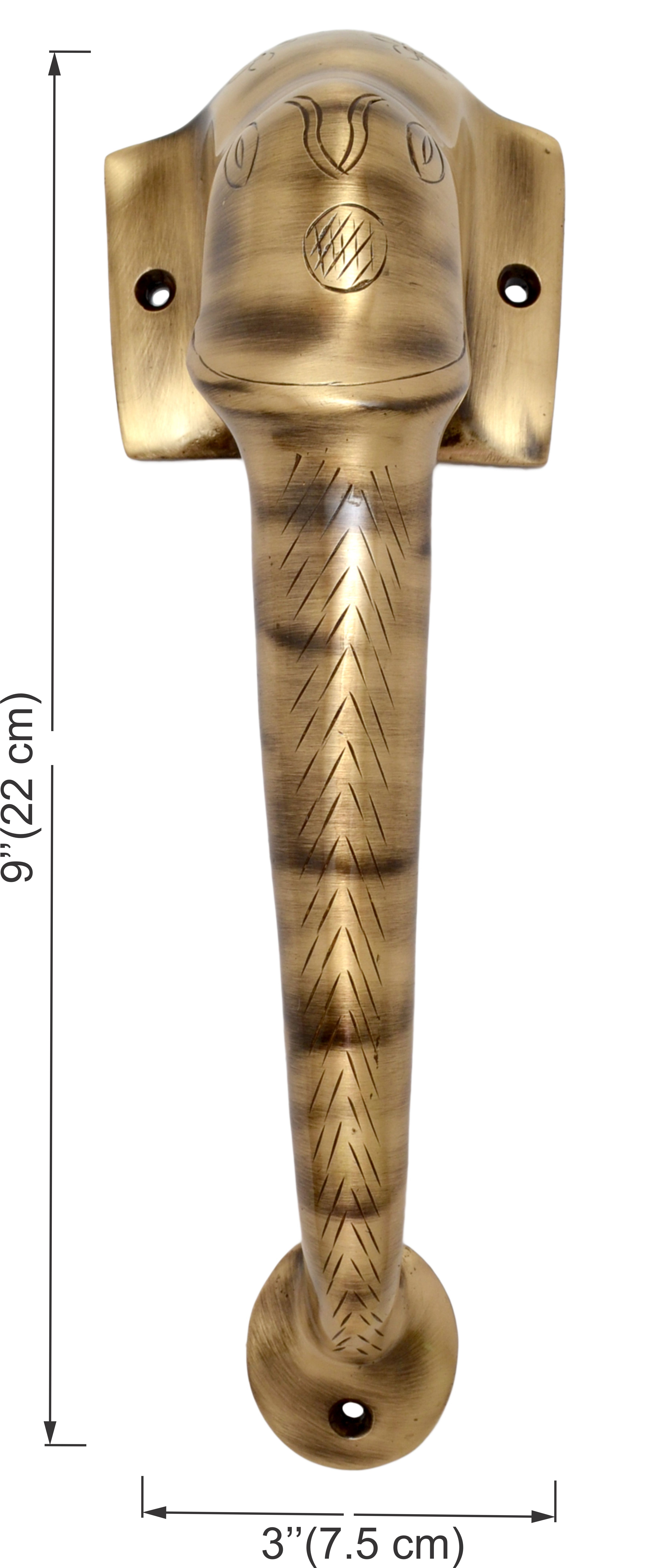 Elephant Design Brass Door Handle