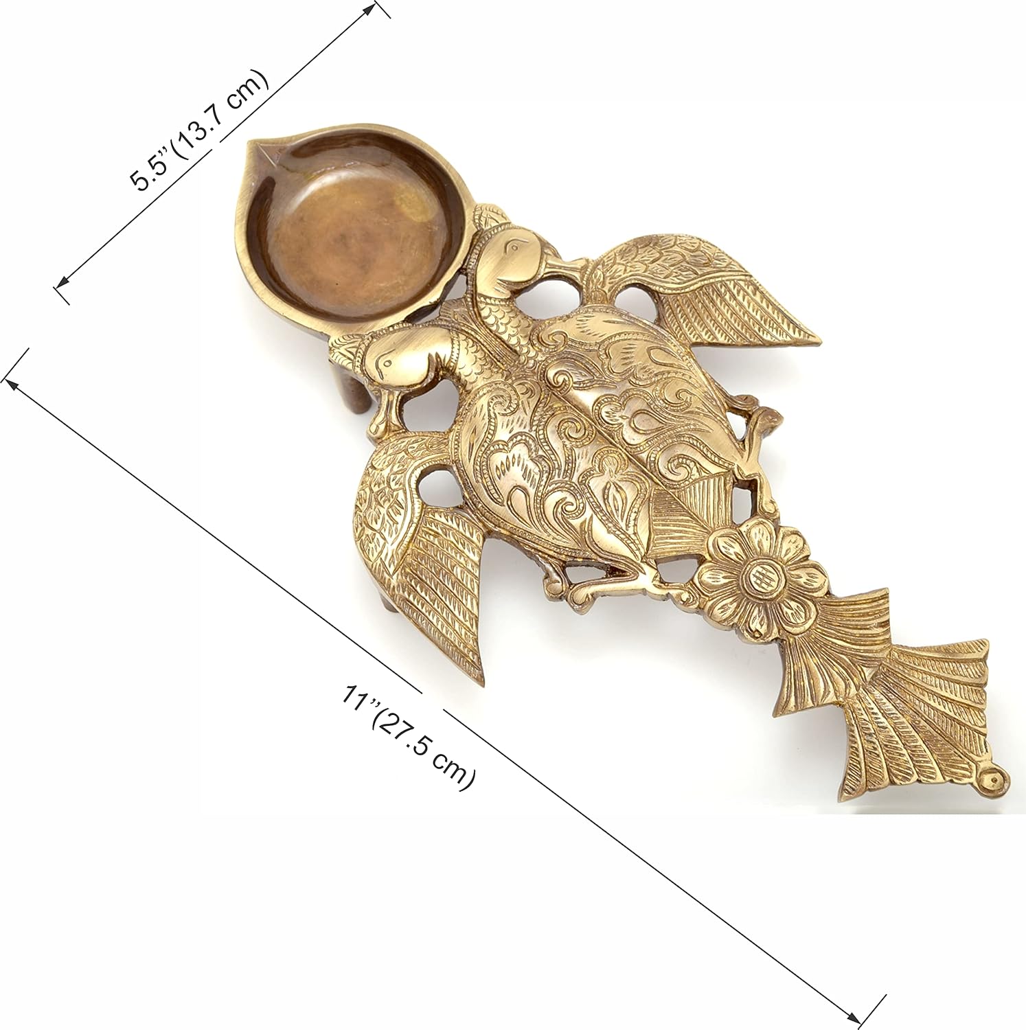 Twin Peacock Design Brass Pooja Spoon