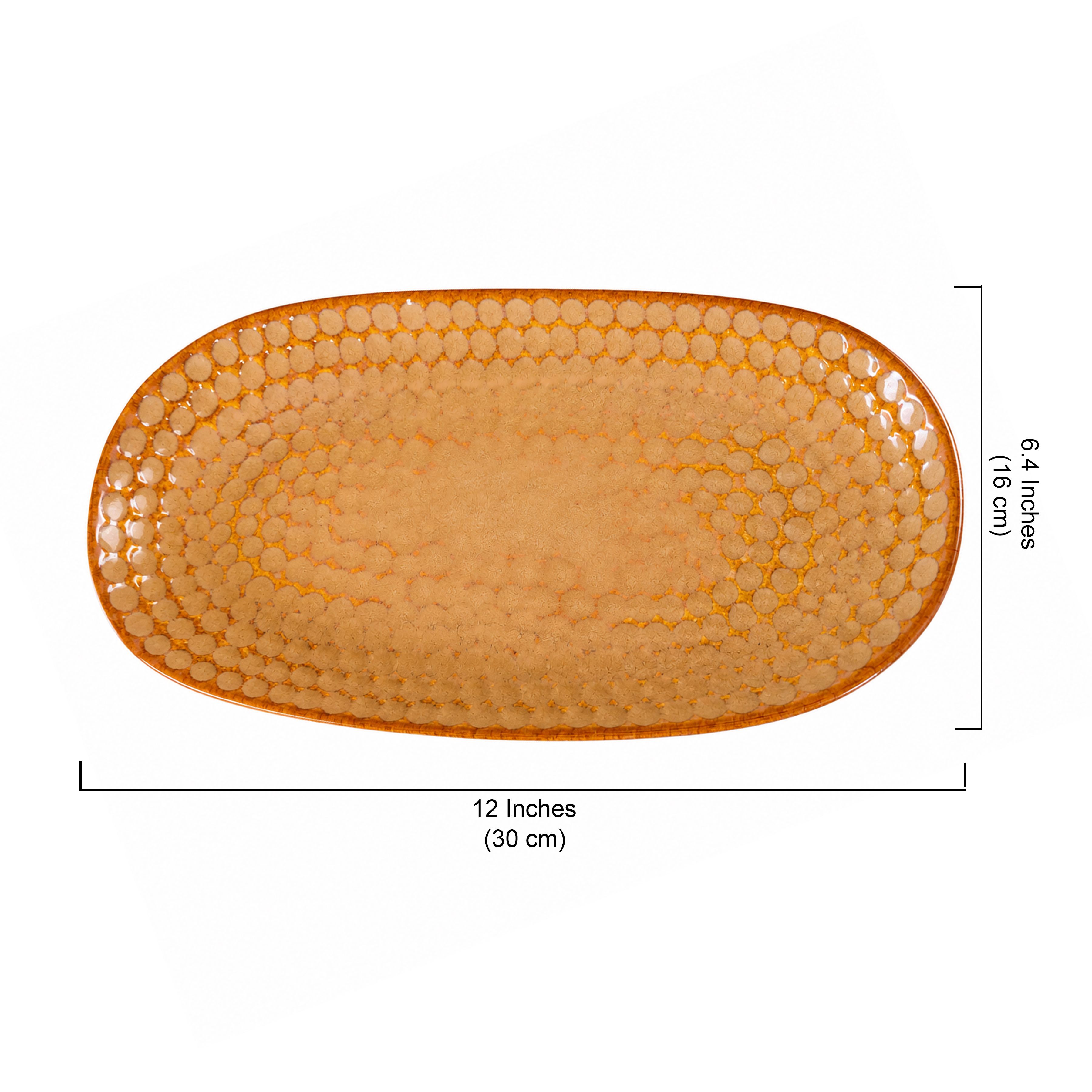 12 Inch Oval Textured Ceramic Serving Platter | Microwave Safe Serving Plate for Sushi