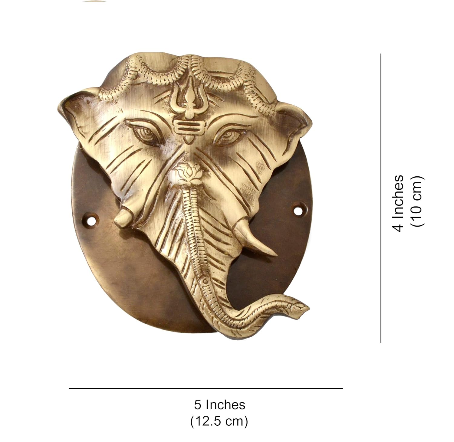Ganesha Designer Brass Door Knocker with Plate Base