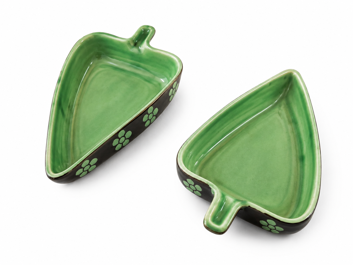 Leaf Shaped Ceramic Serving Plate Set of 2| Premium Stoneware Snack