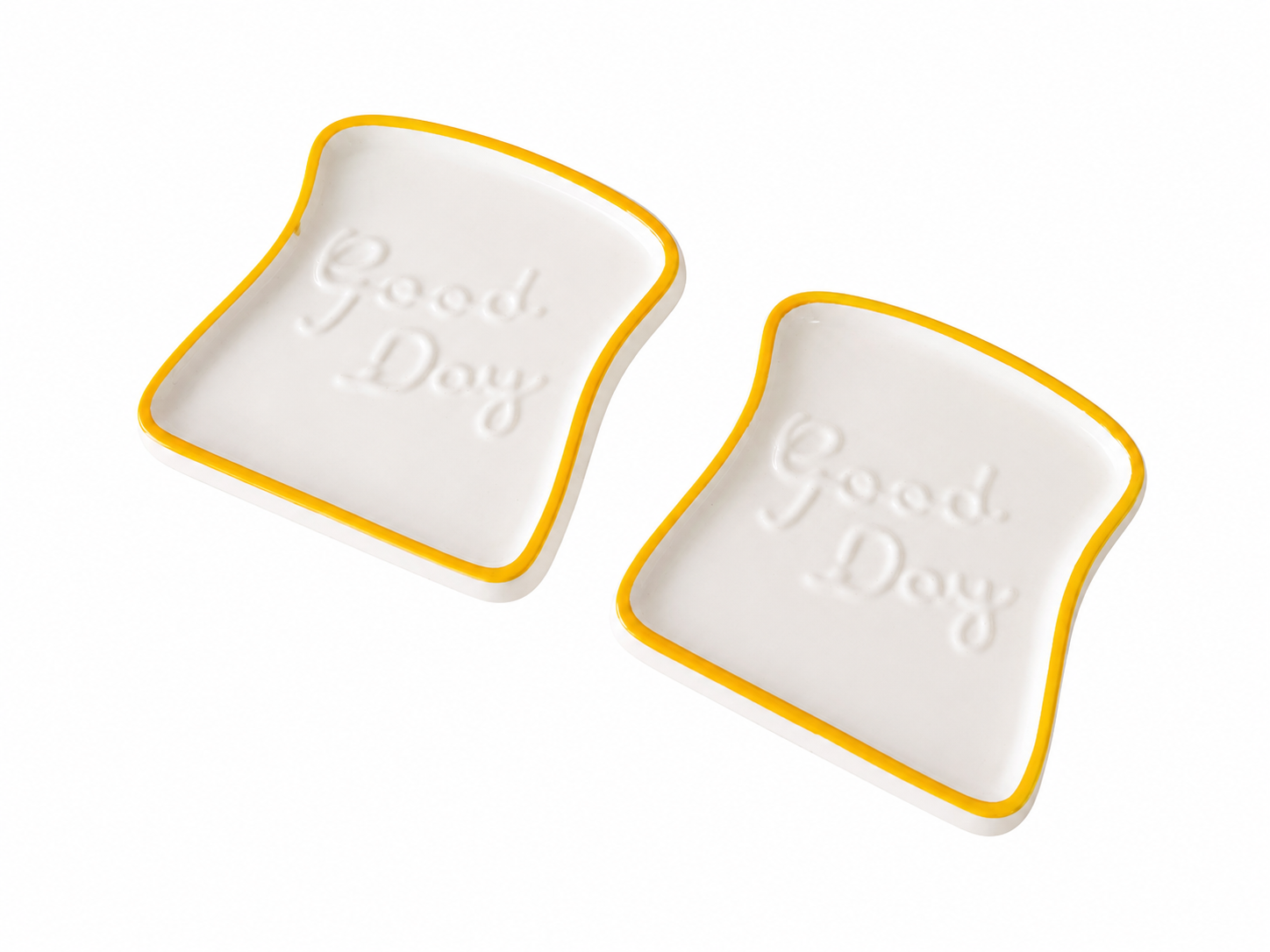 Bread Toast Shaped Ceramic Serving Plates Set