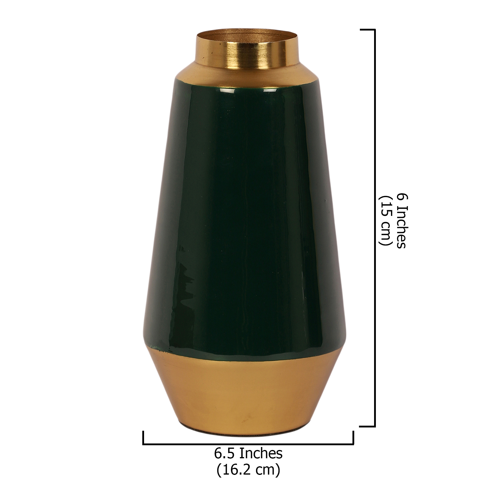 10 Inches Glosssy Finish Metal Flowers Vase