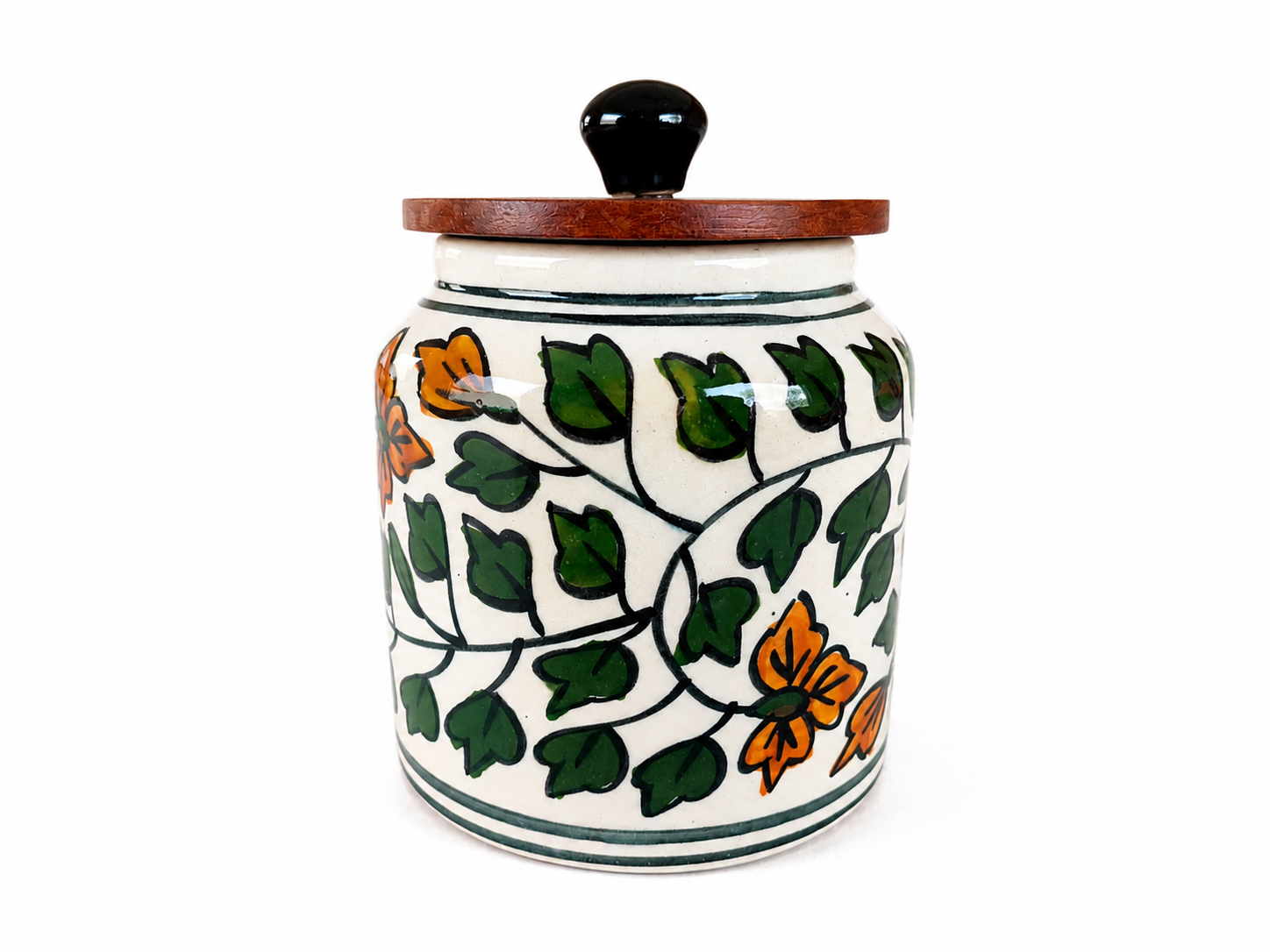 Ceramic Storage Jar with Wooden Lid & Spoon