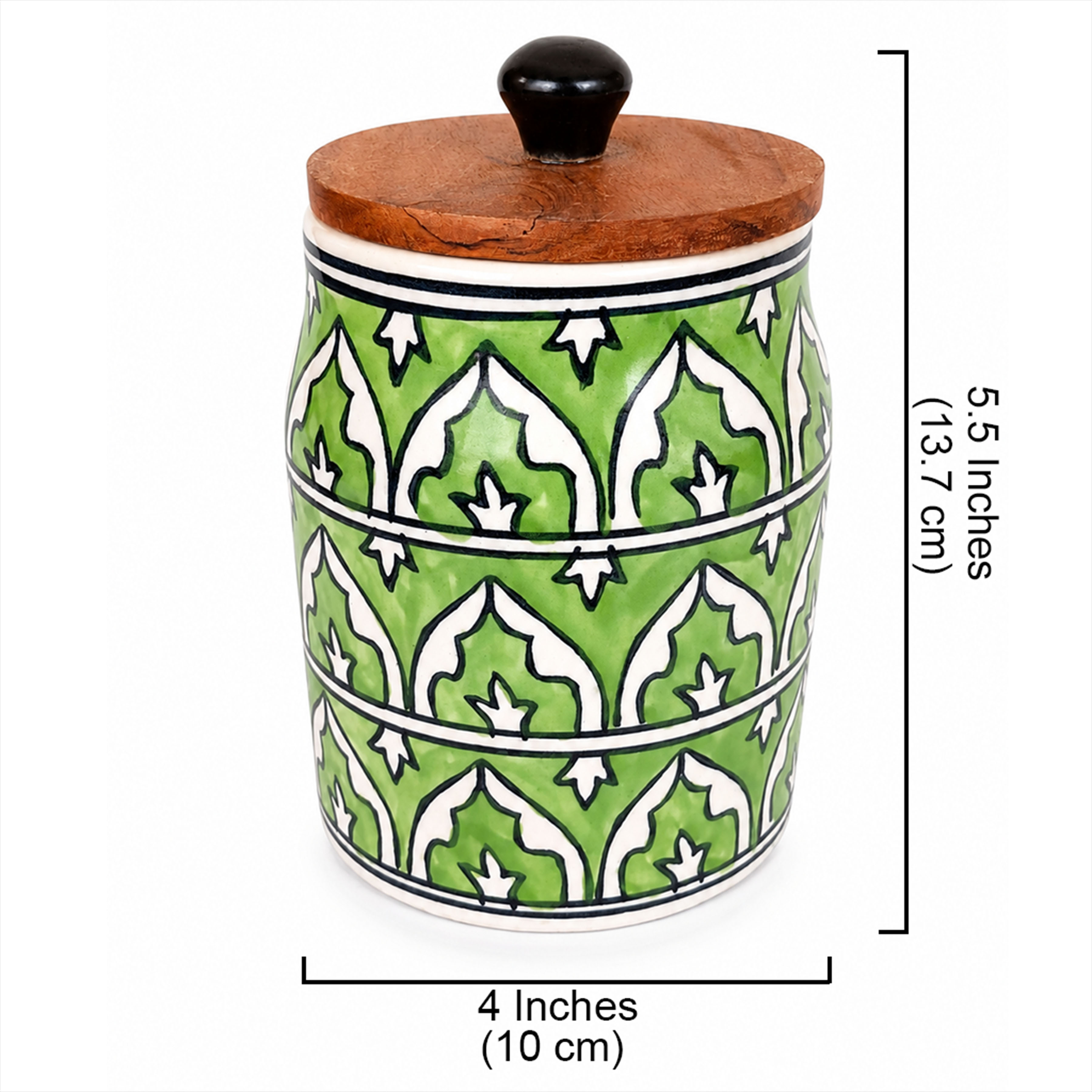 Ceramic Storage Jar with Wooden Lid & Spoon