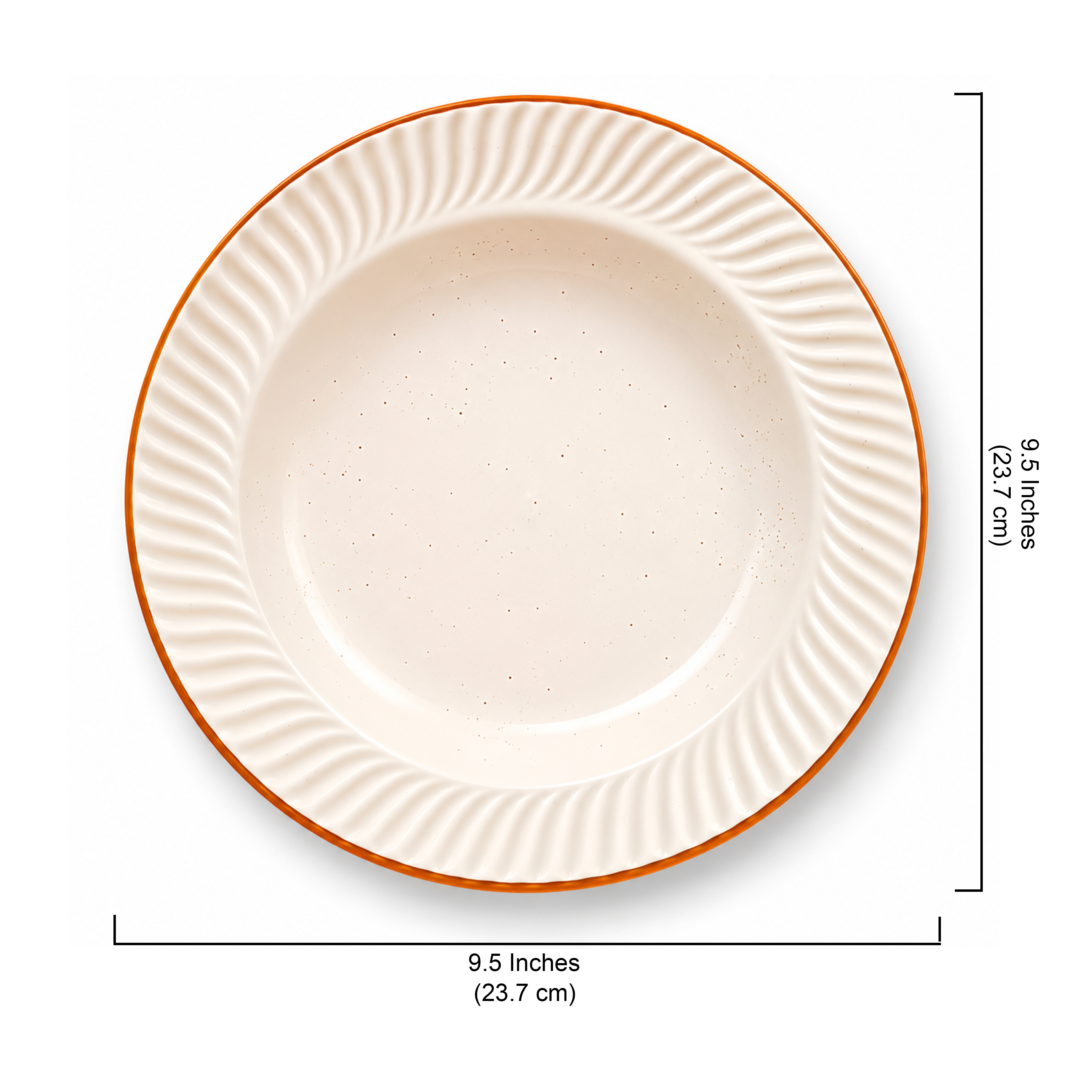 Fluted Ceramic Serving Platter | Textured Round Stoneware Plate for Pasta