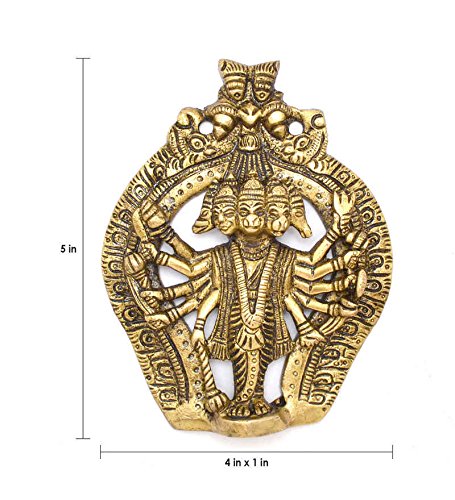 Panchmukhi Hanuman Brass Wall Hanging Idol