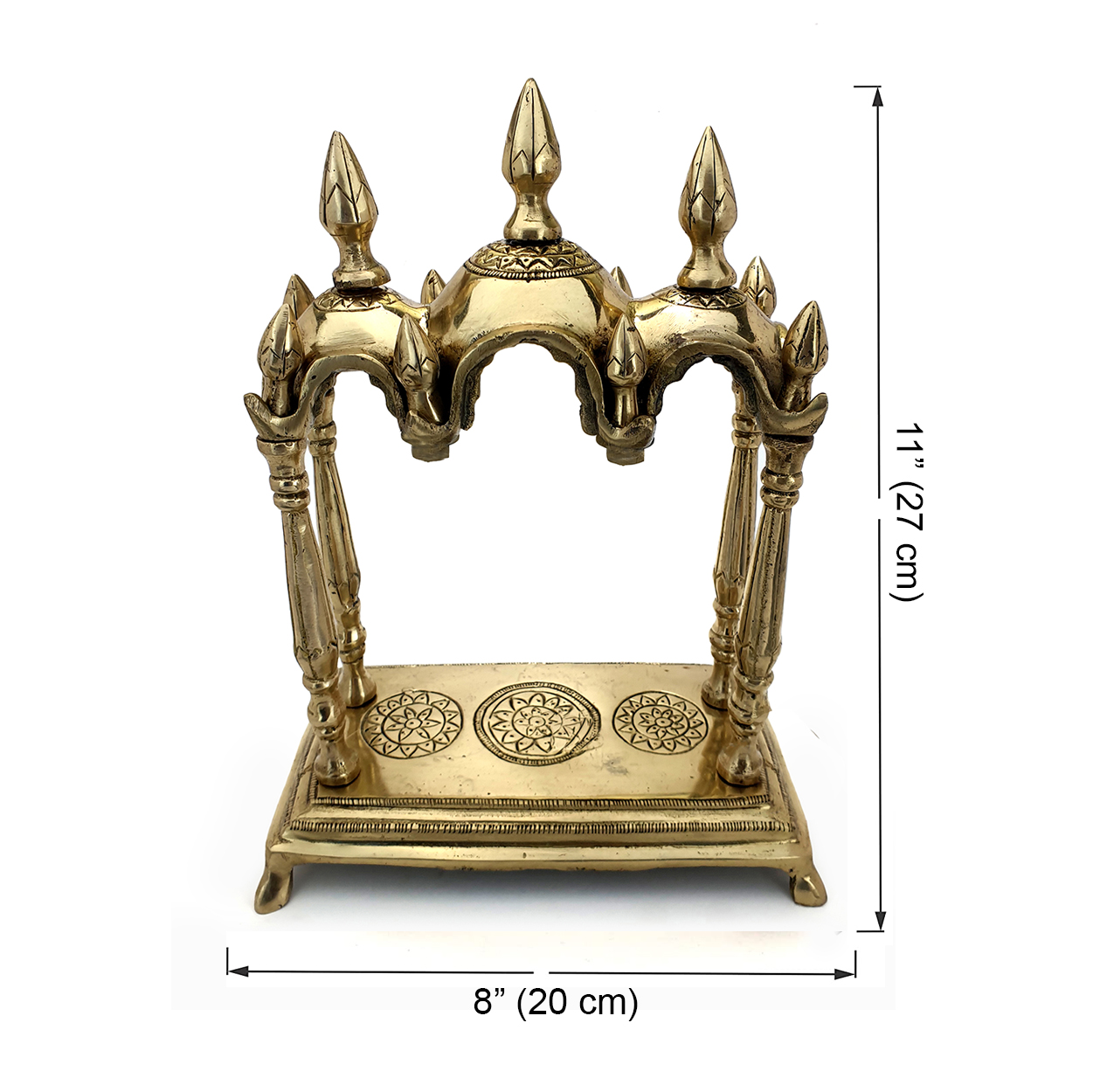 3 Domed Brass Handcrafted Decor Temple