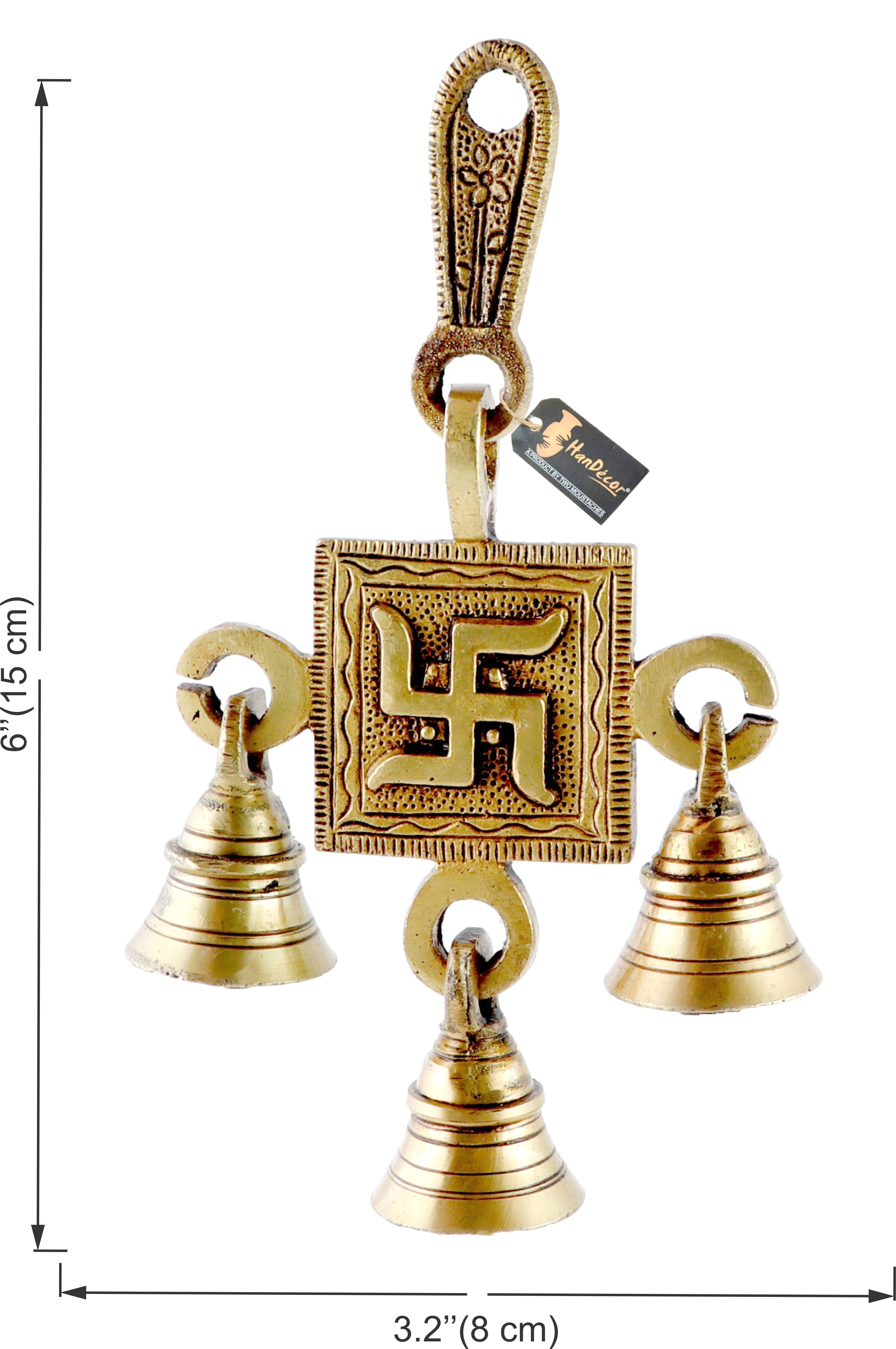 Brass Swastika Hanging Bells
