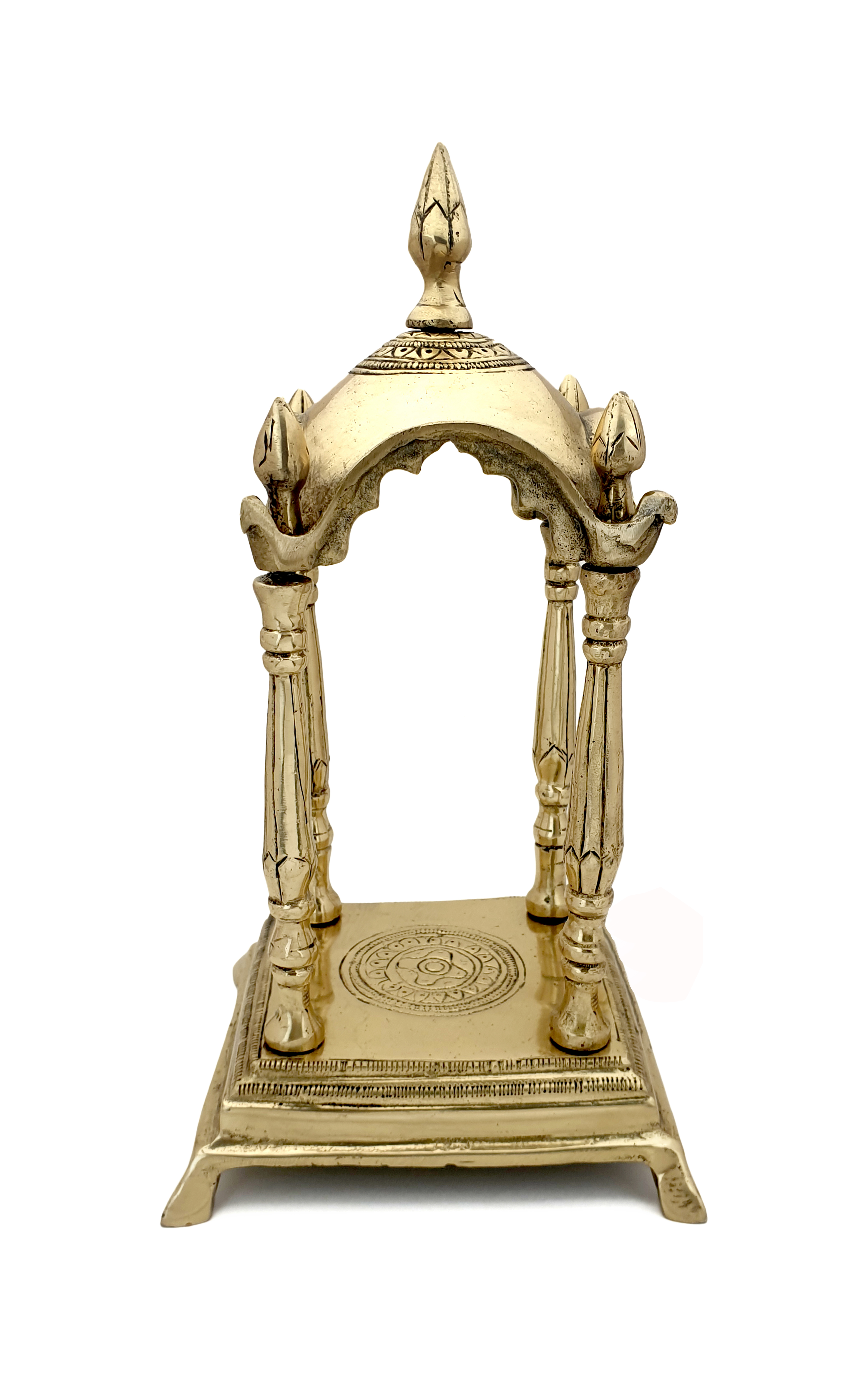 11 Inches Brass Handcrafted Decor Temple