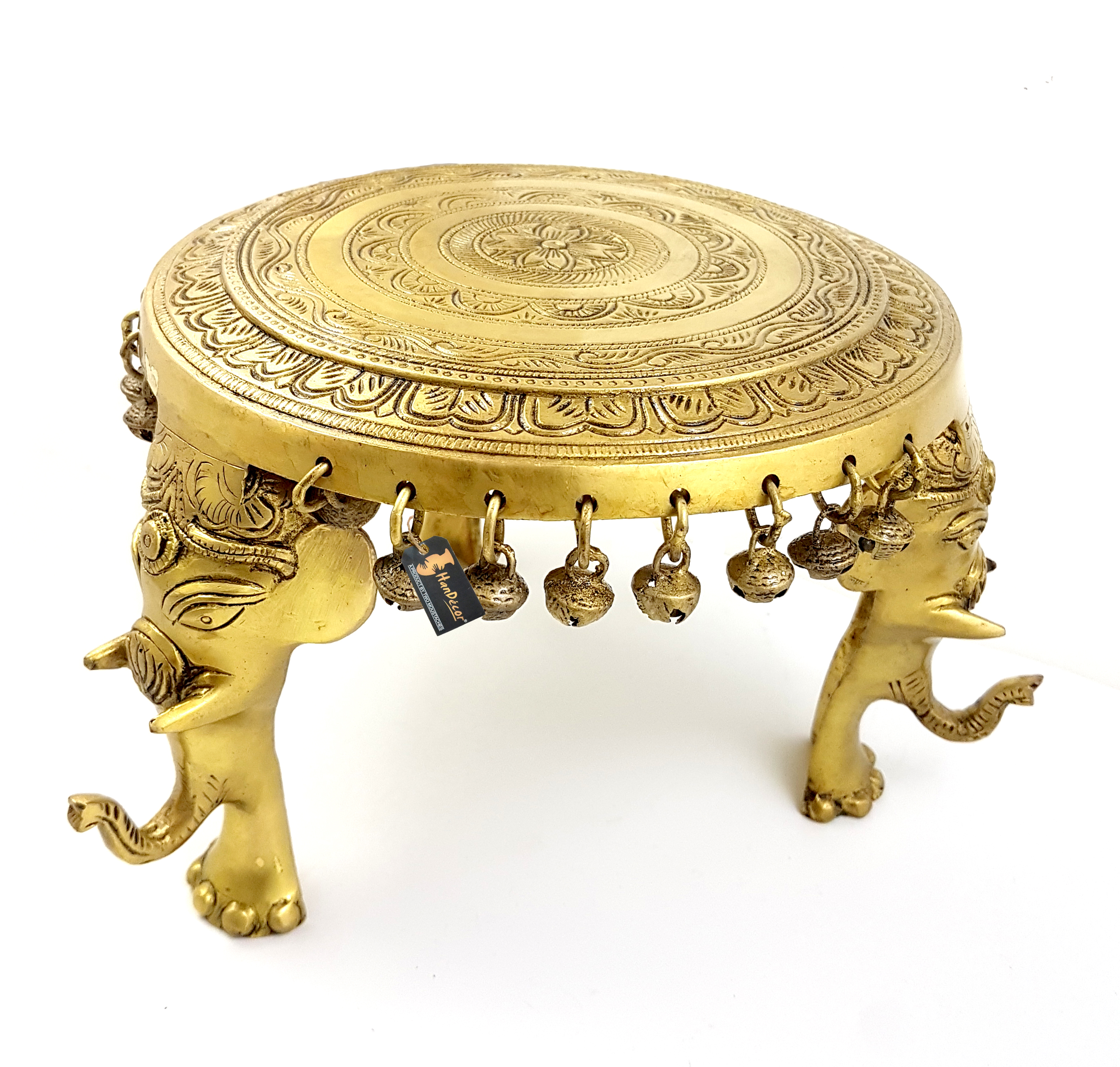 Brass Chowki with Pillars and Bells