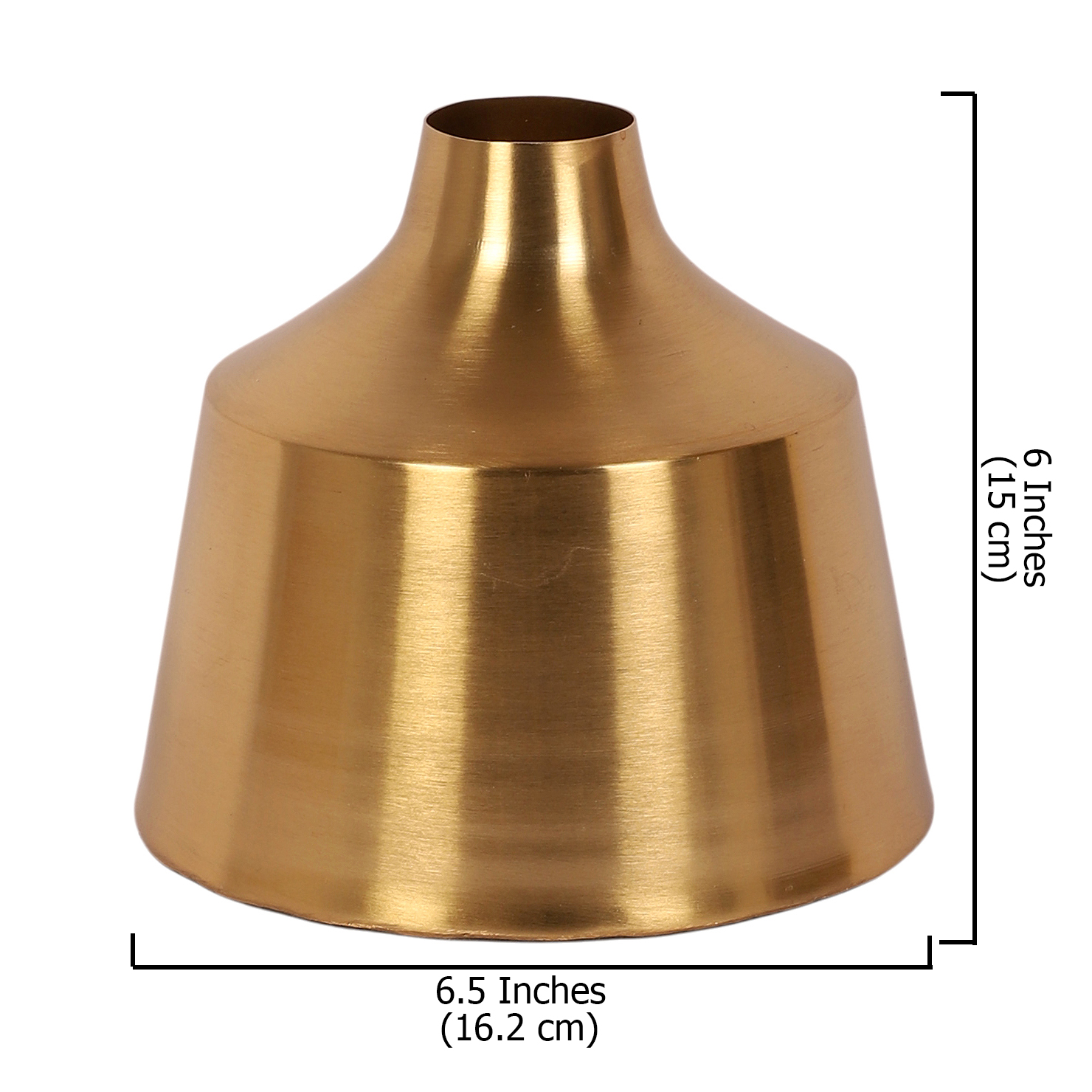 6 Inches Funnel Shaped Metal Flowers Vase