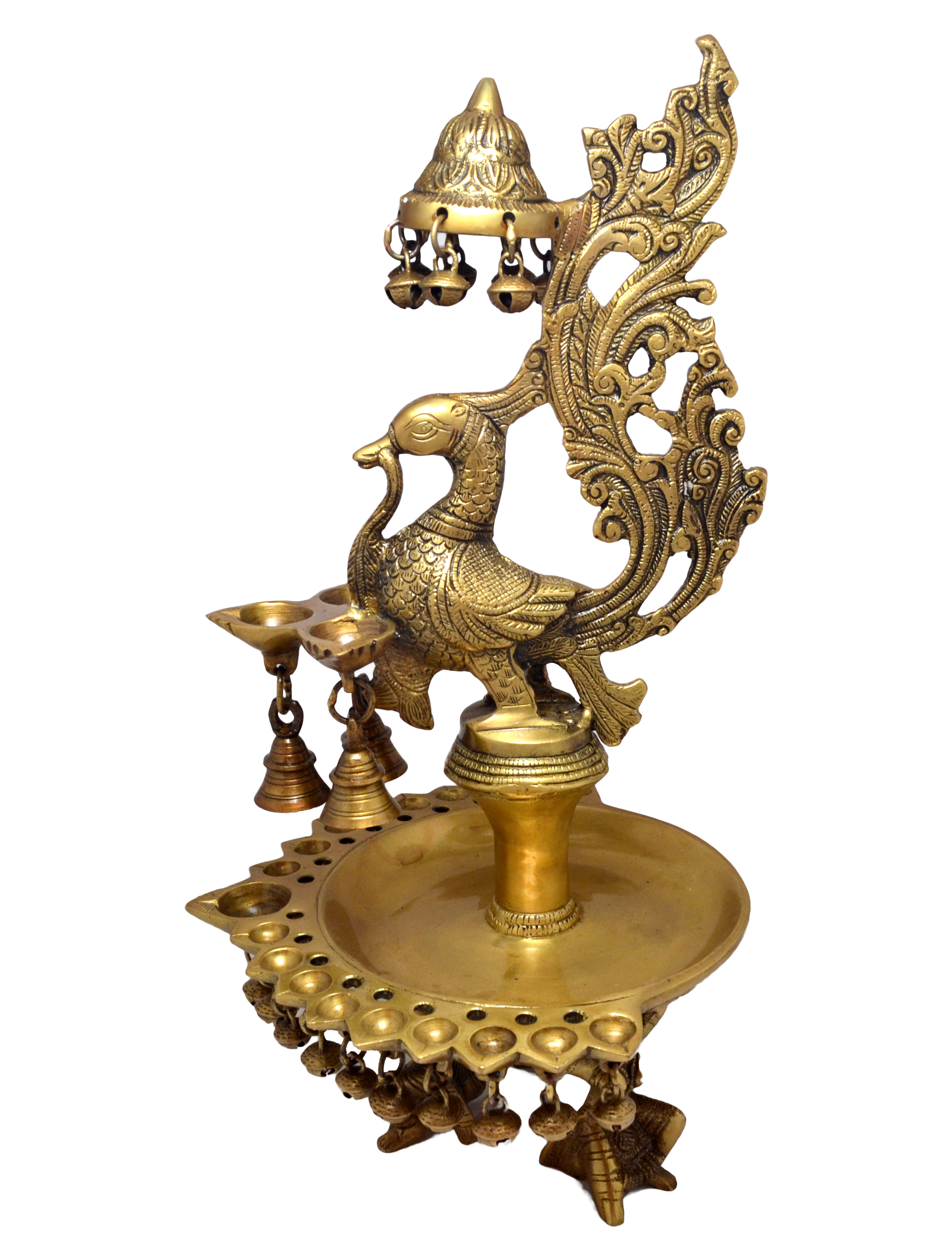 Brass Peacock Design Oil Diya