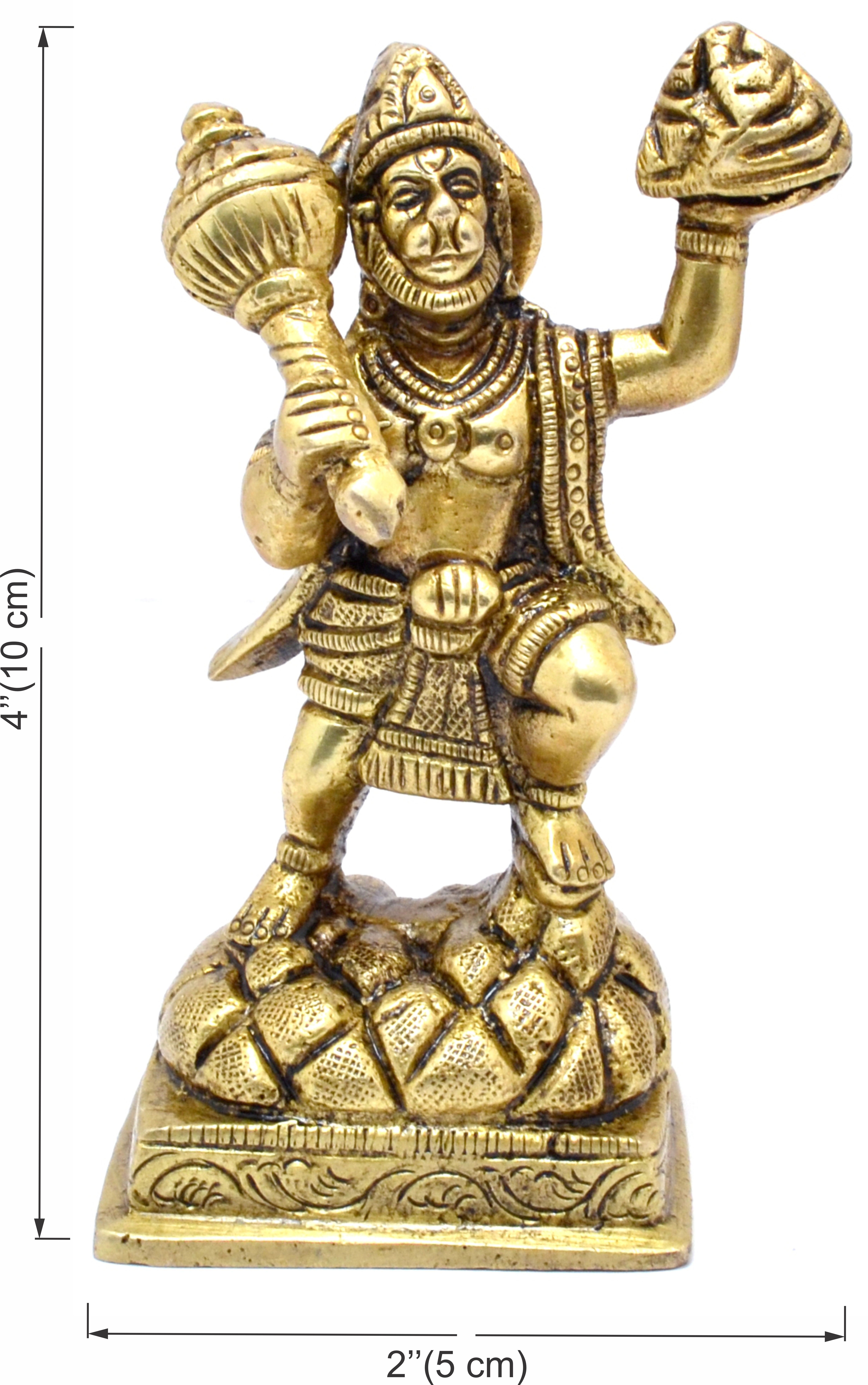 Brass Mahabali Hanuman with Sanjeevani Parvat Idol