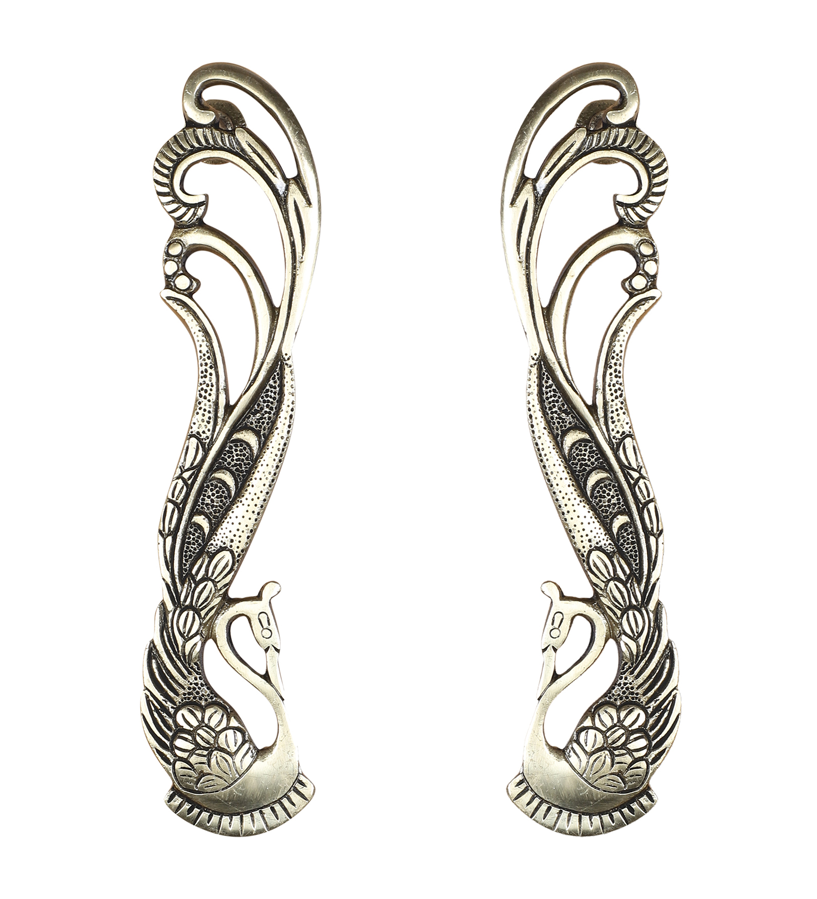11 Inches Brass Peacock Design Antique Finish Main Door Handles