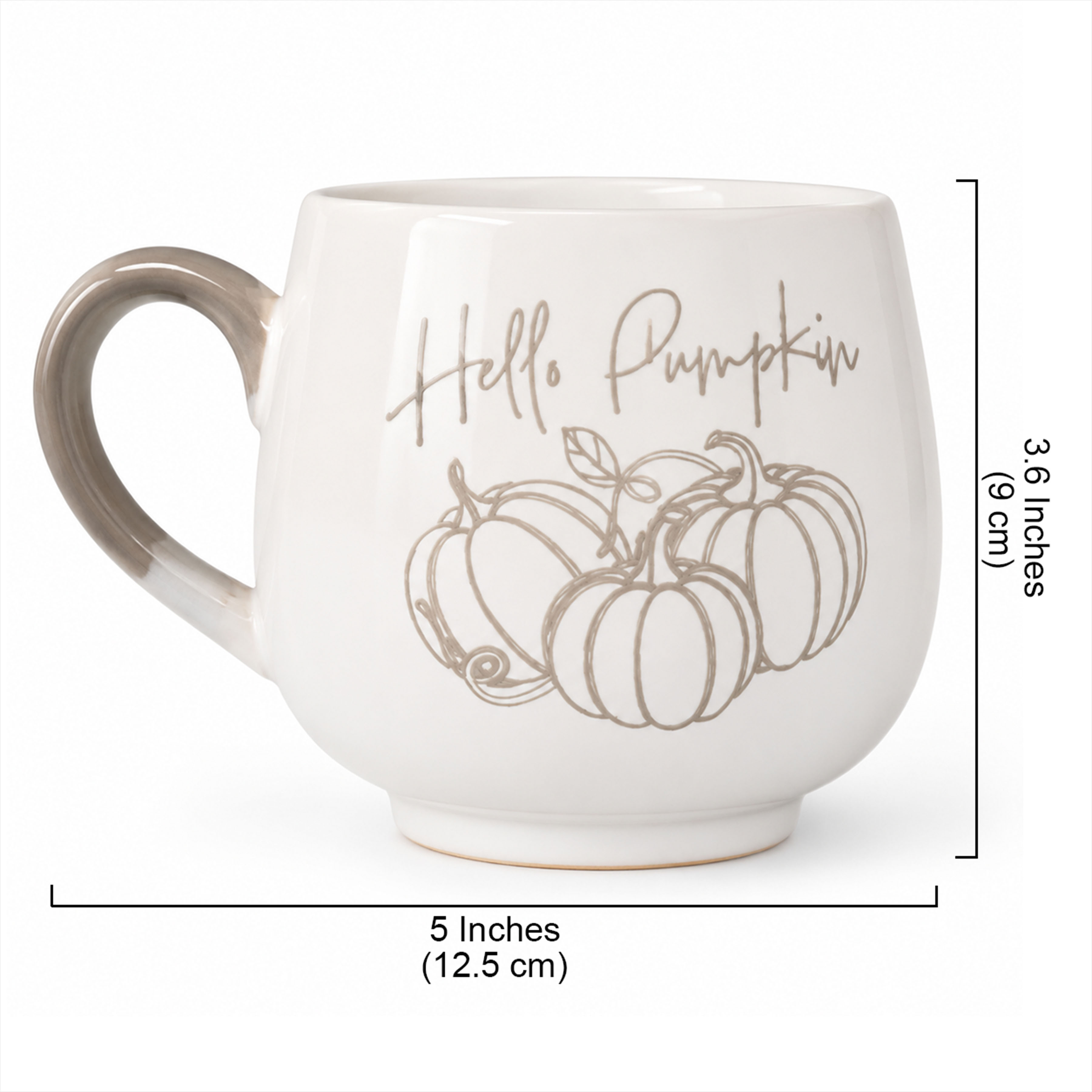 Hello Pumpkin Design Ceramic Coffee Mug with Handle