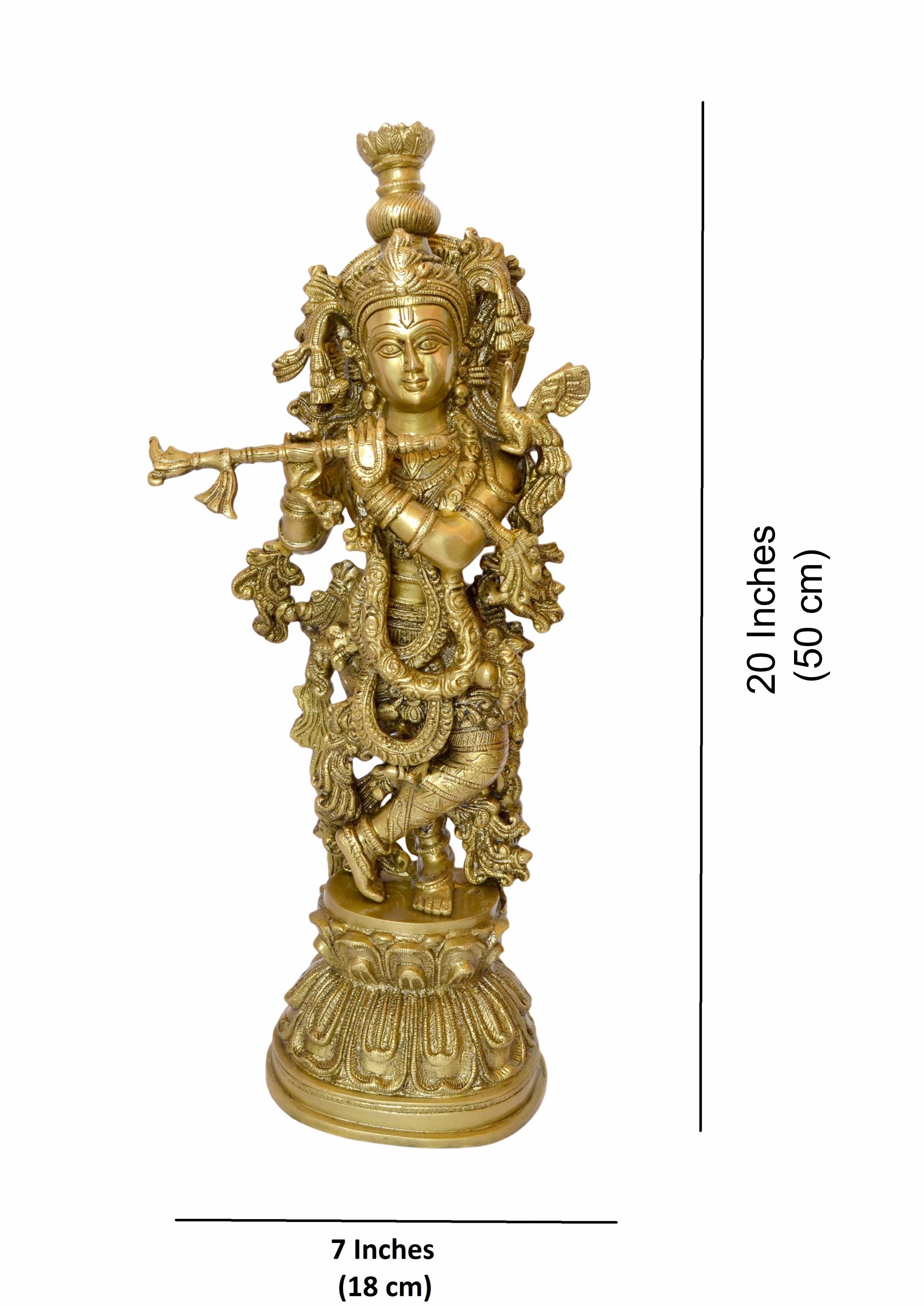 Brass Murli Krishna Statue