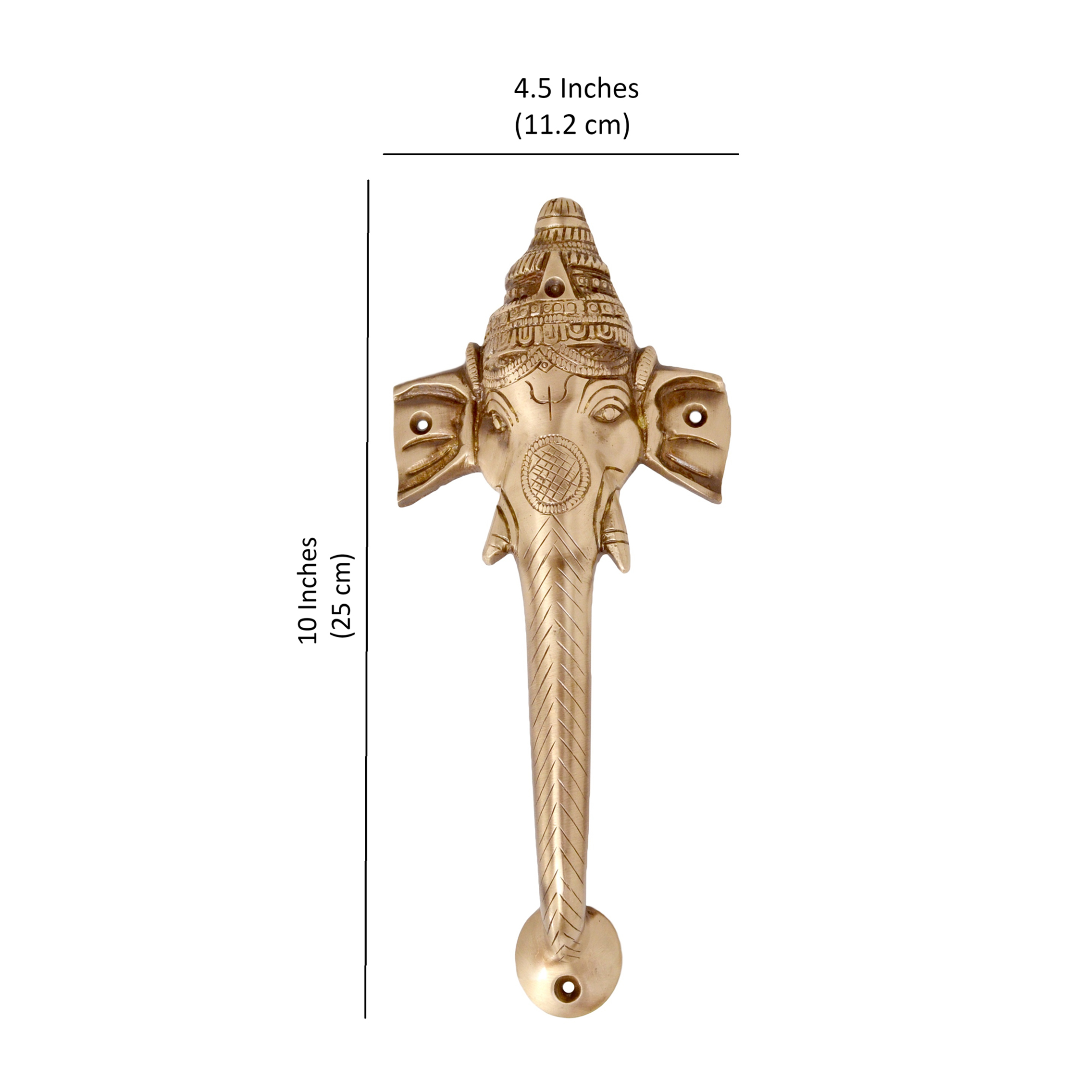 Ganesha Design 10 Inches Brass Door Handle