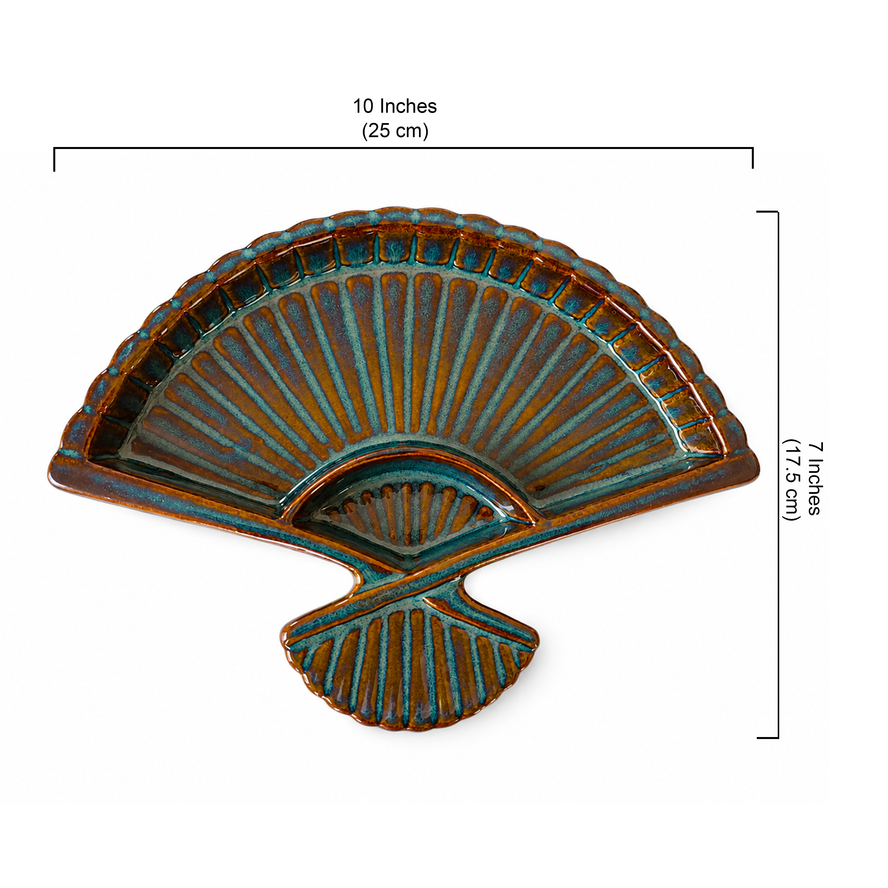 Ceramic Chip & Dip Serving Platter with Built-in Dip Bowl