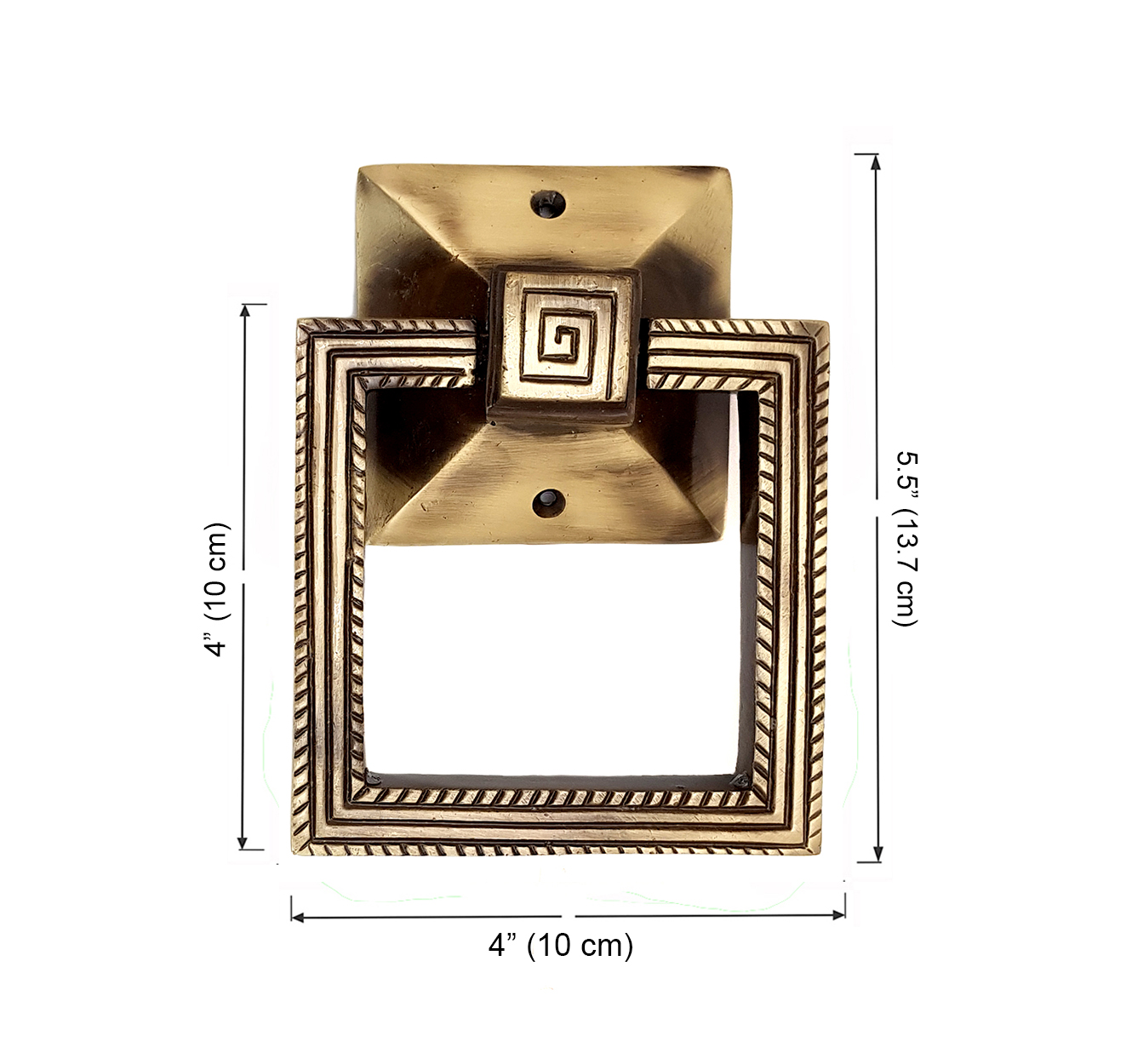 Brass 4 Inches Square Towel Holder