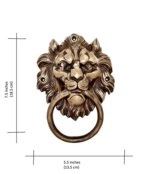 Brass 7.5" Lion Mouth Door Knocker
