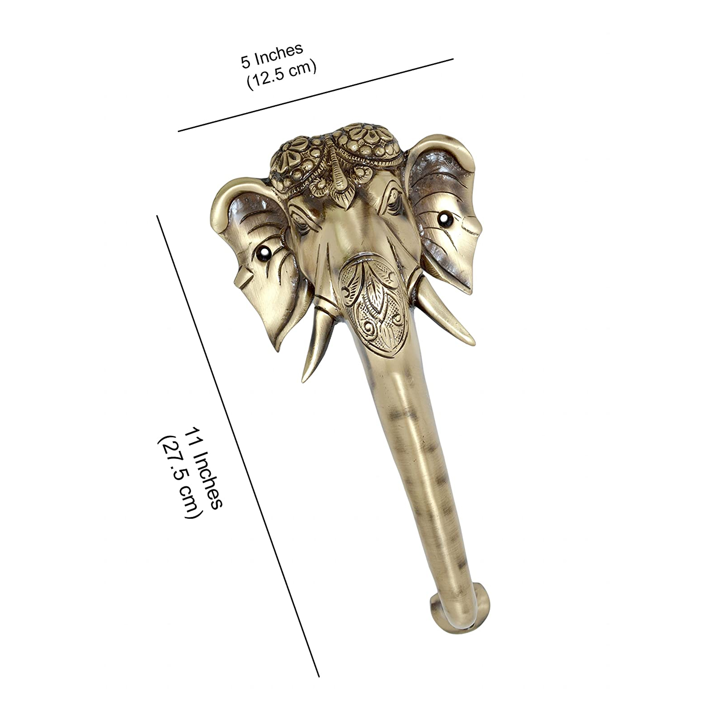 11 Inches Brass Tuskar Ganesha Door Handle