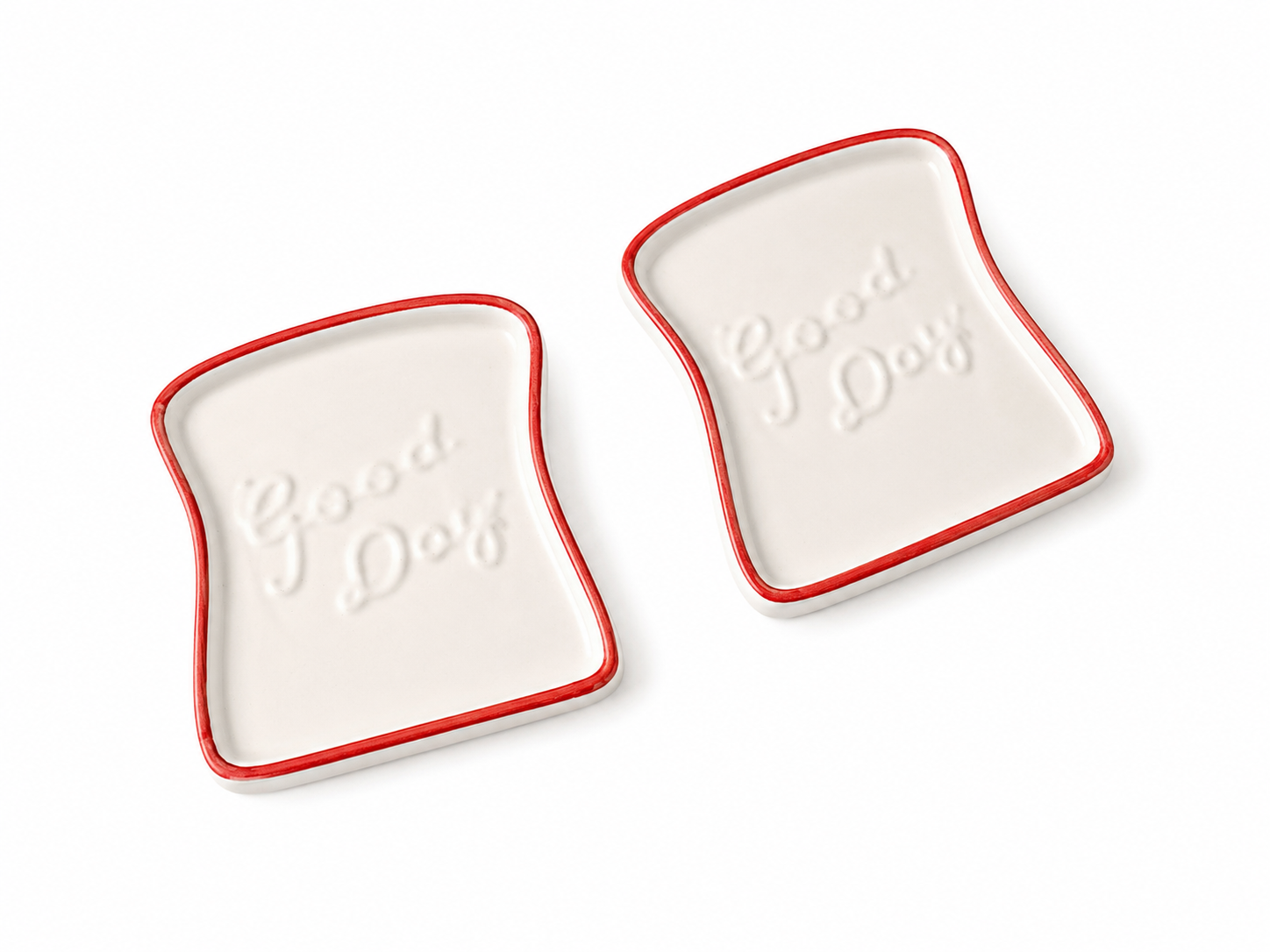 Bread Toast Shaped Ceramic Serving Plates Set