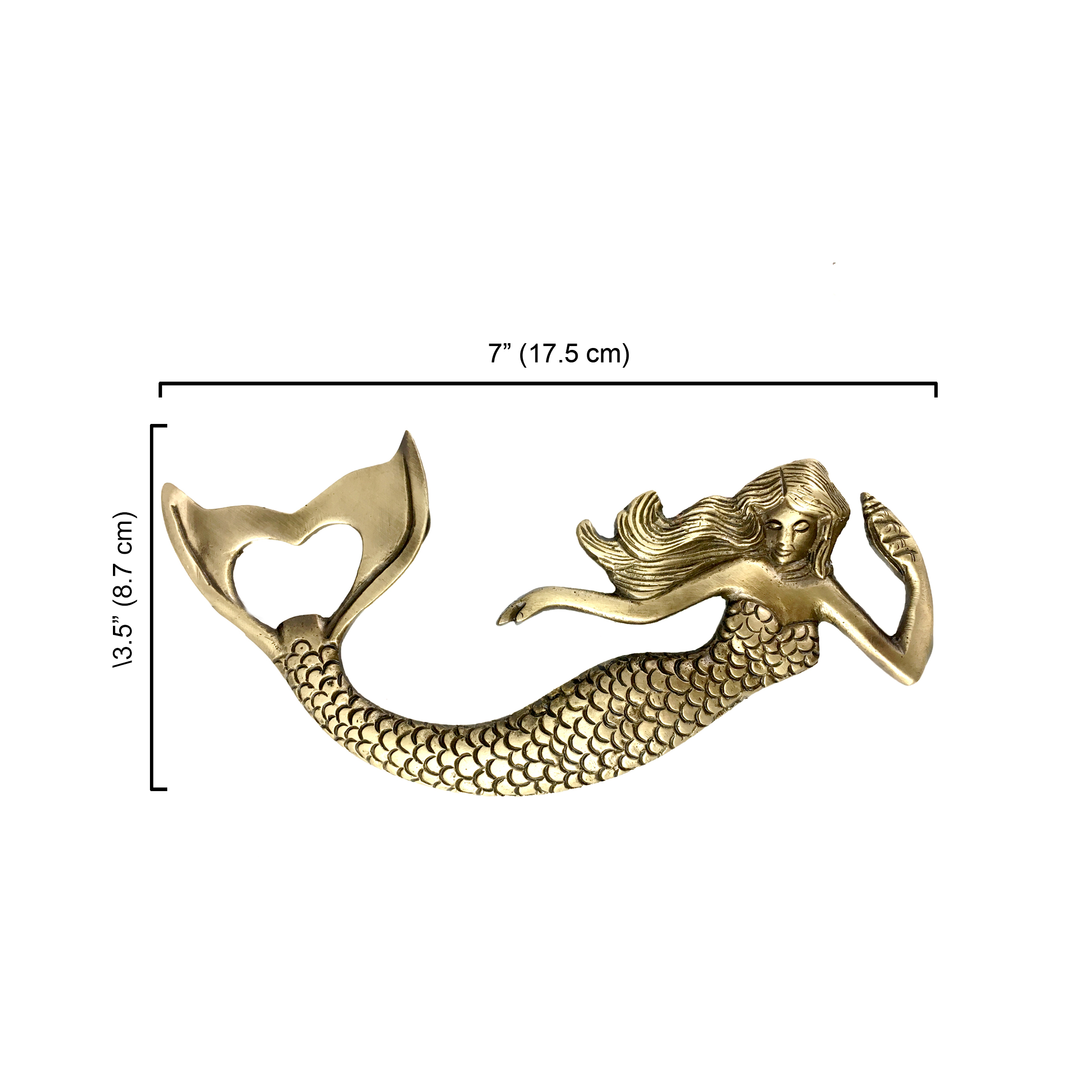 Mermaid Design Brass Bottle Opener