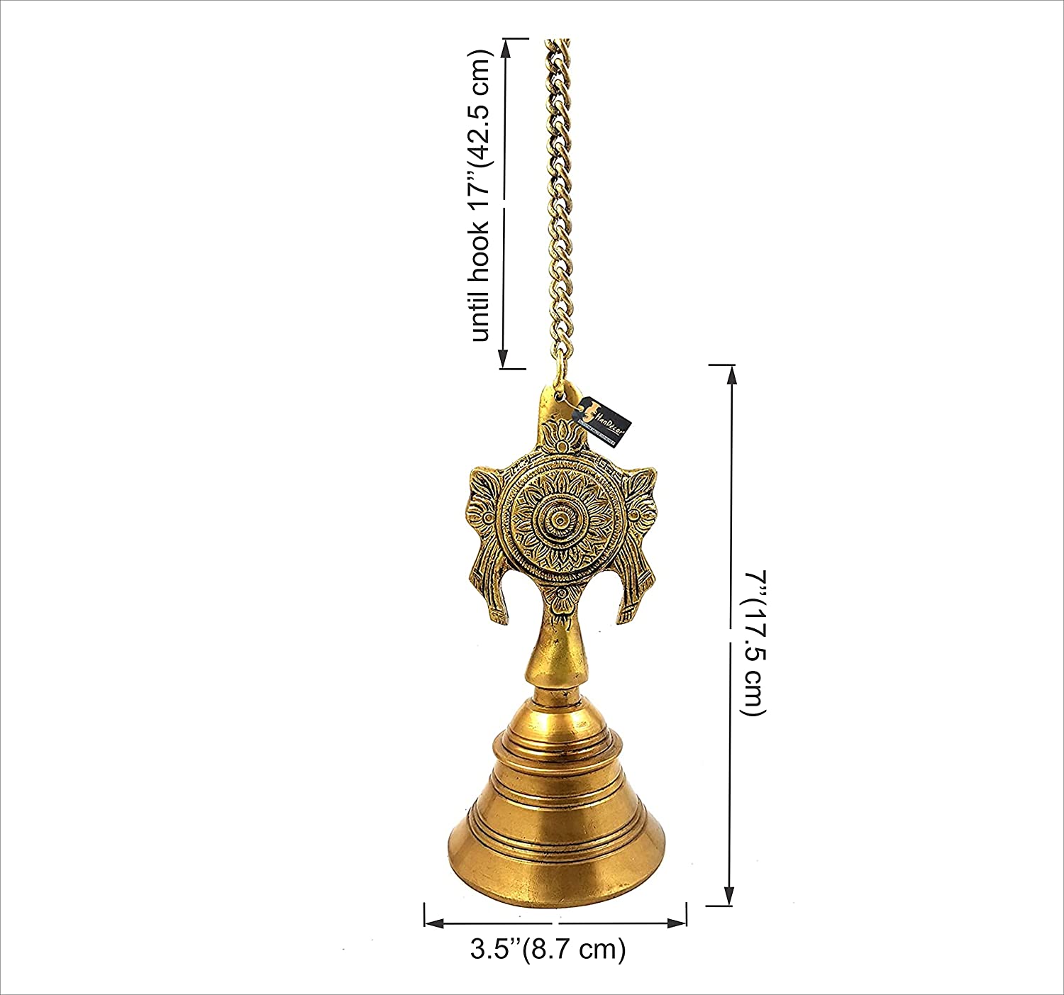 Shankh Chakra Design Brass Hanging Bell