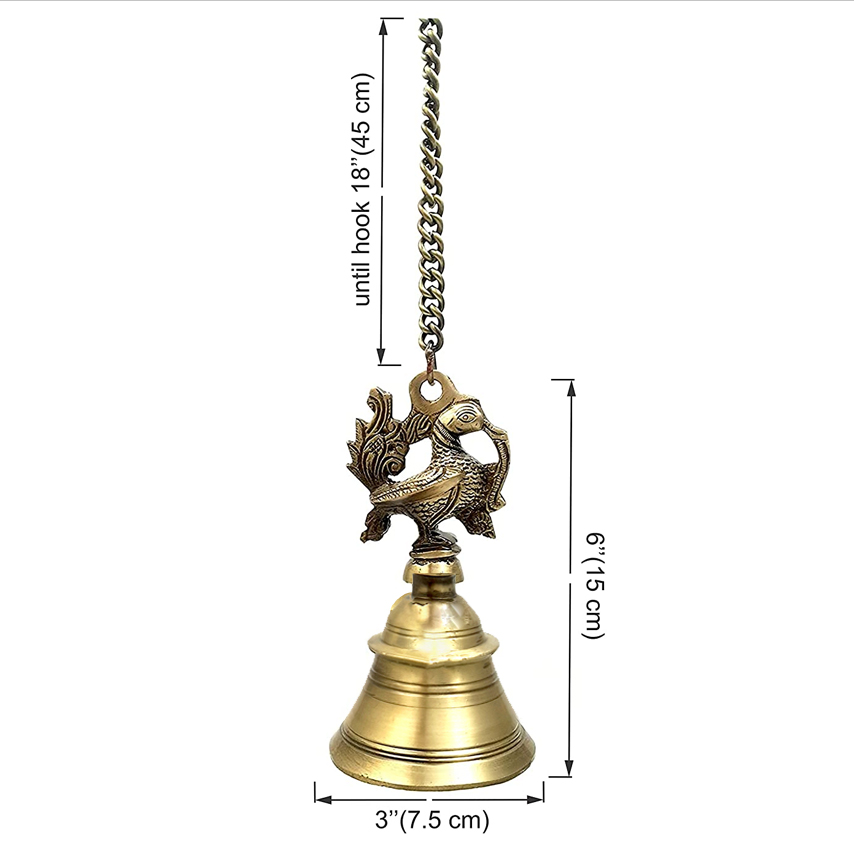 Brass Peacock Design Hanging Bell