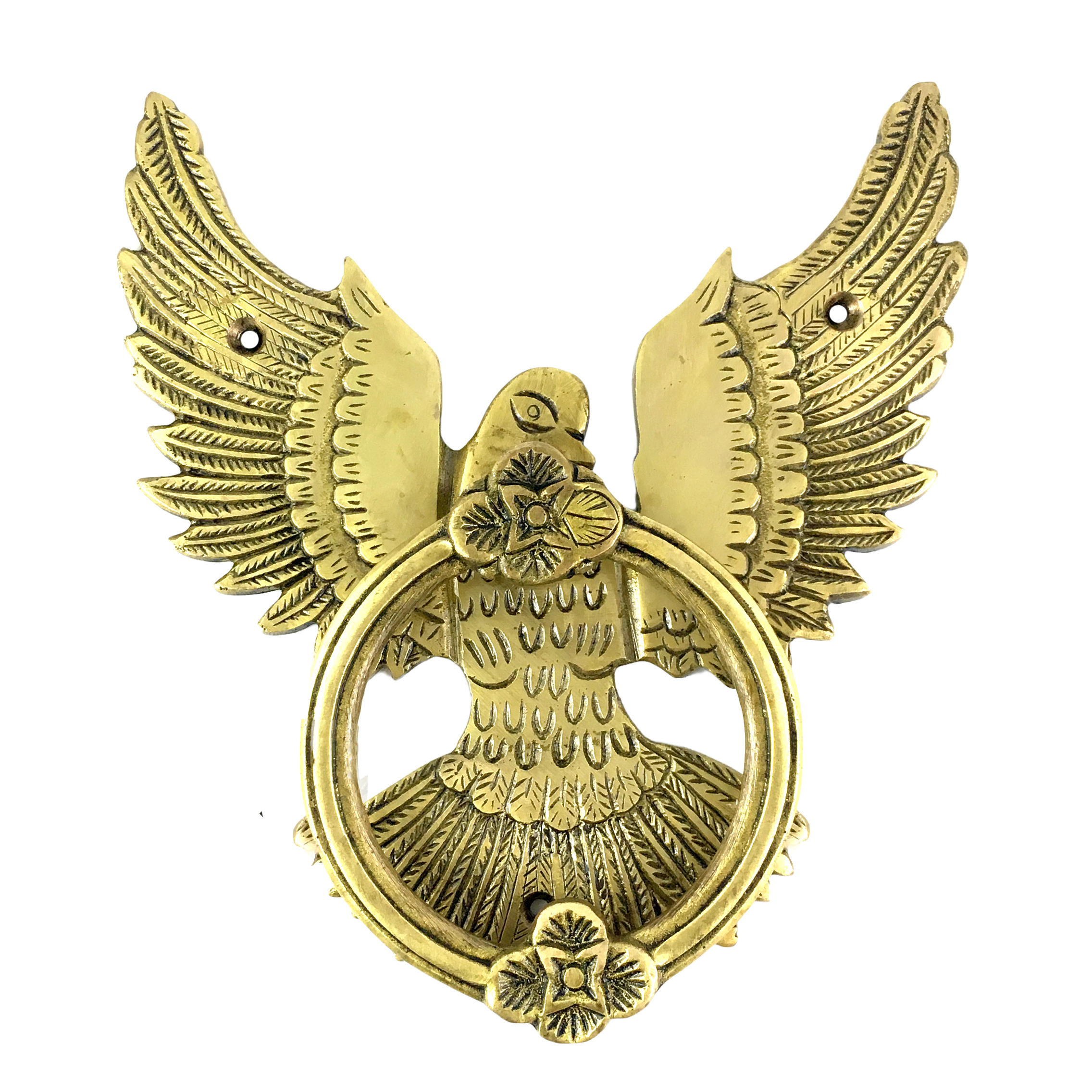 Open Winged Eagle Design Brass Door Knocker