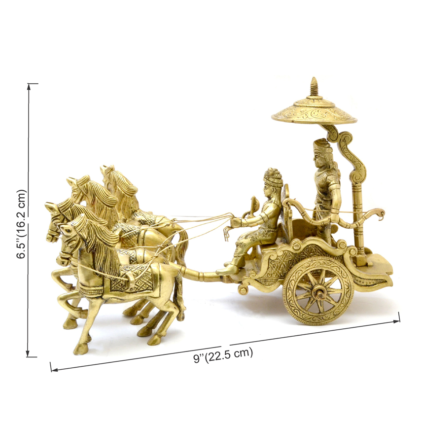 Brass Krishna Arjuna Rath