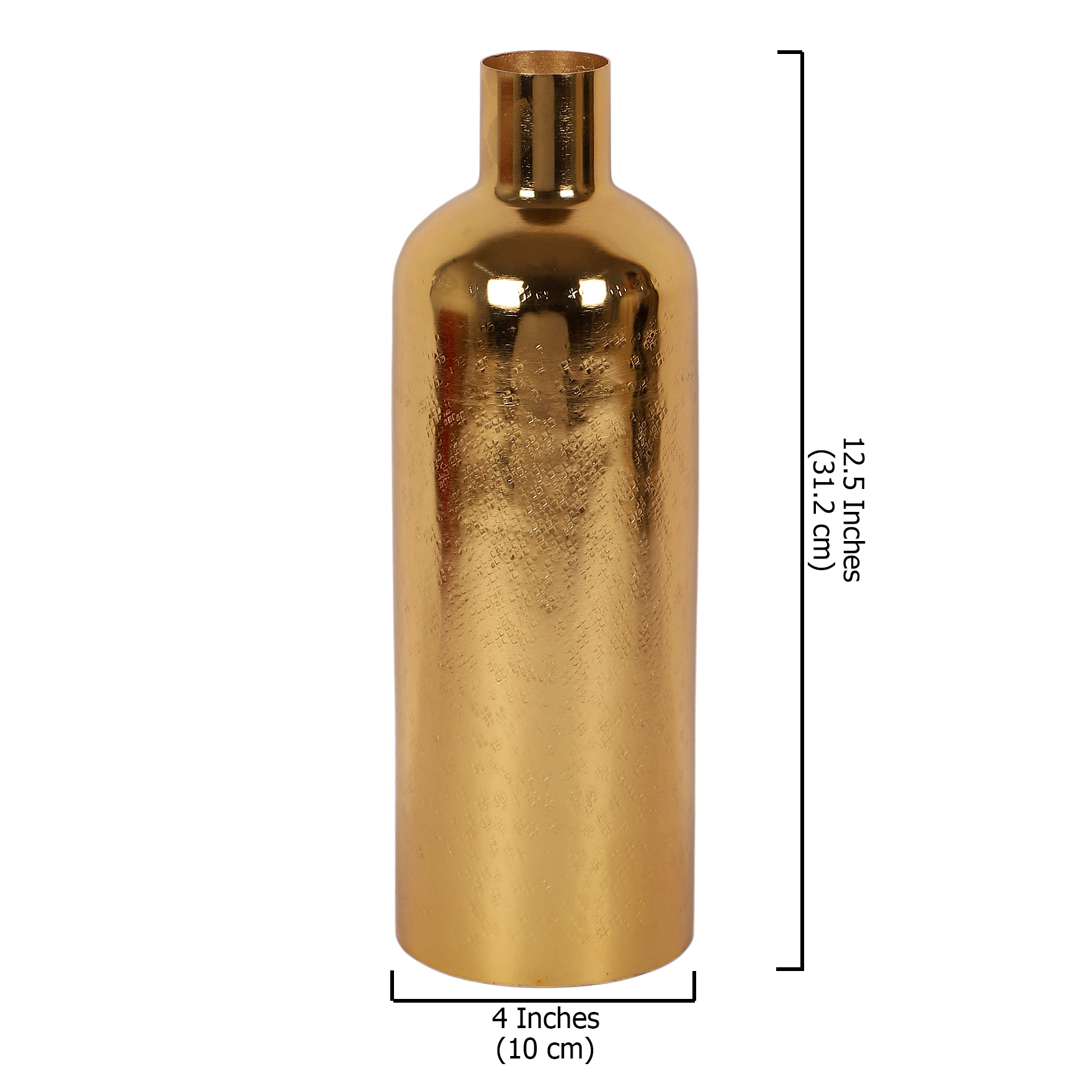 12.5 Inches Decorative Metal Flowers Vase