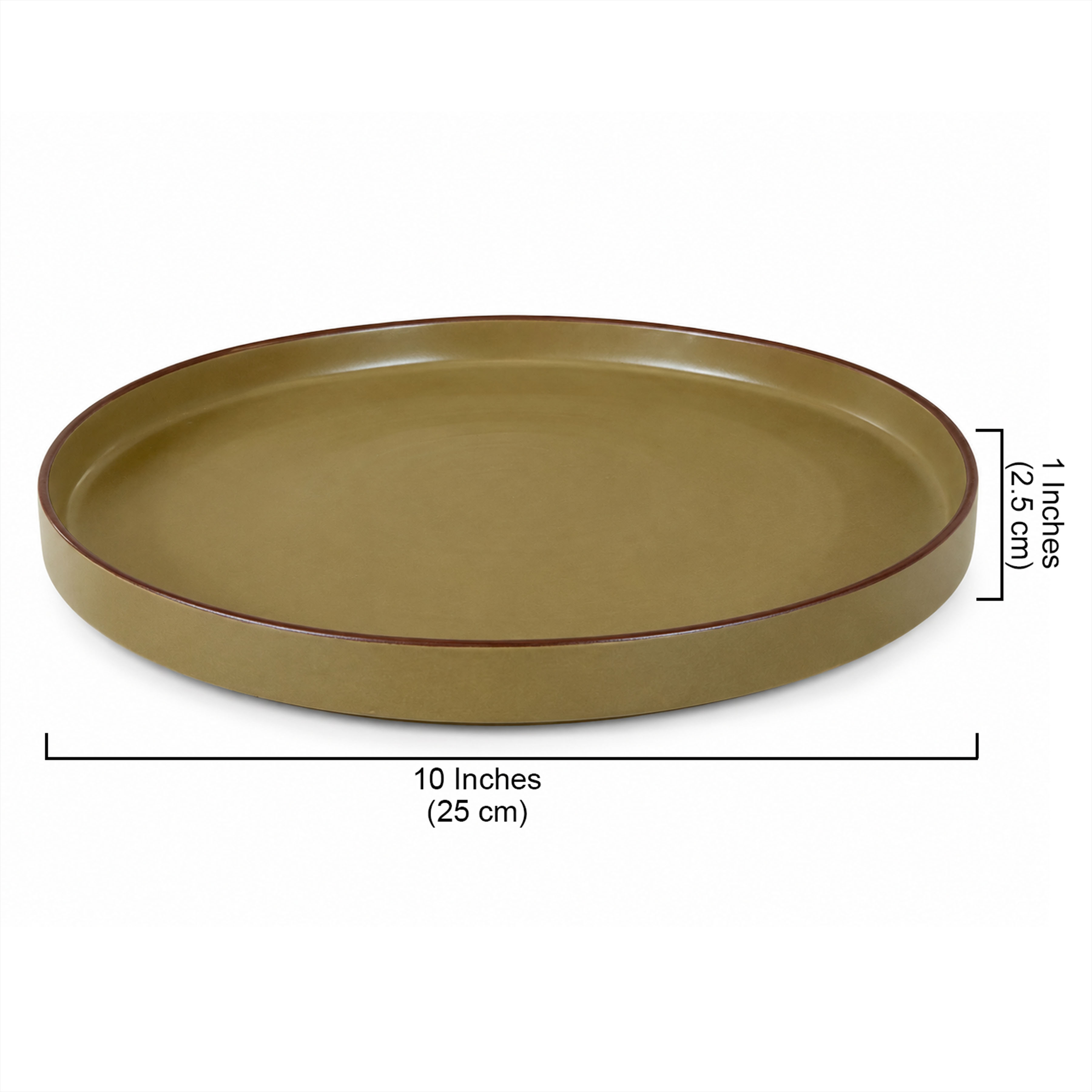 10 Inches Handcrafted Rounded Ceramic Serving Plate