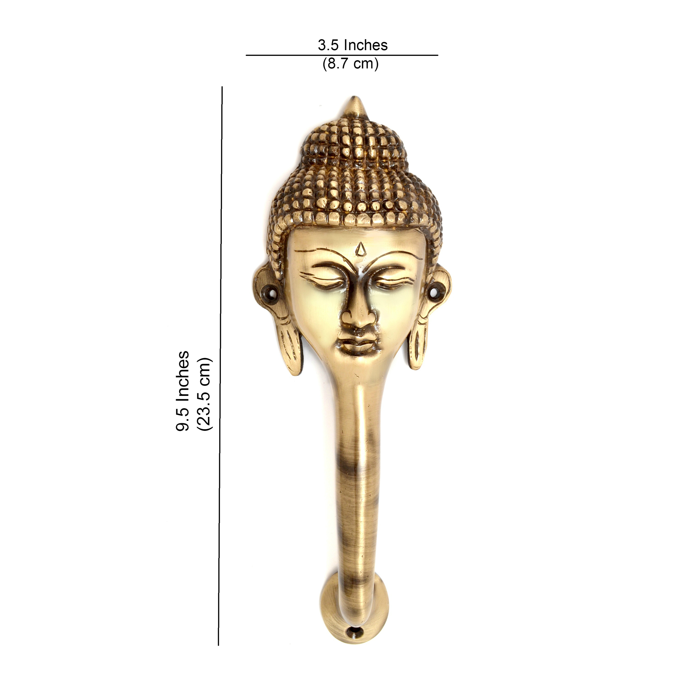 Buddha Face Brass Door Handle