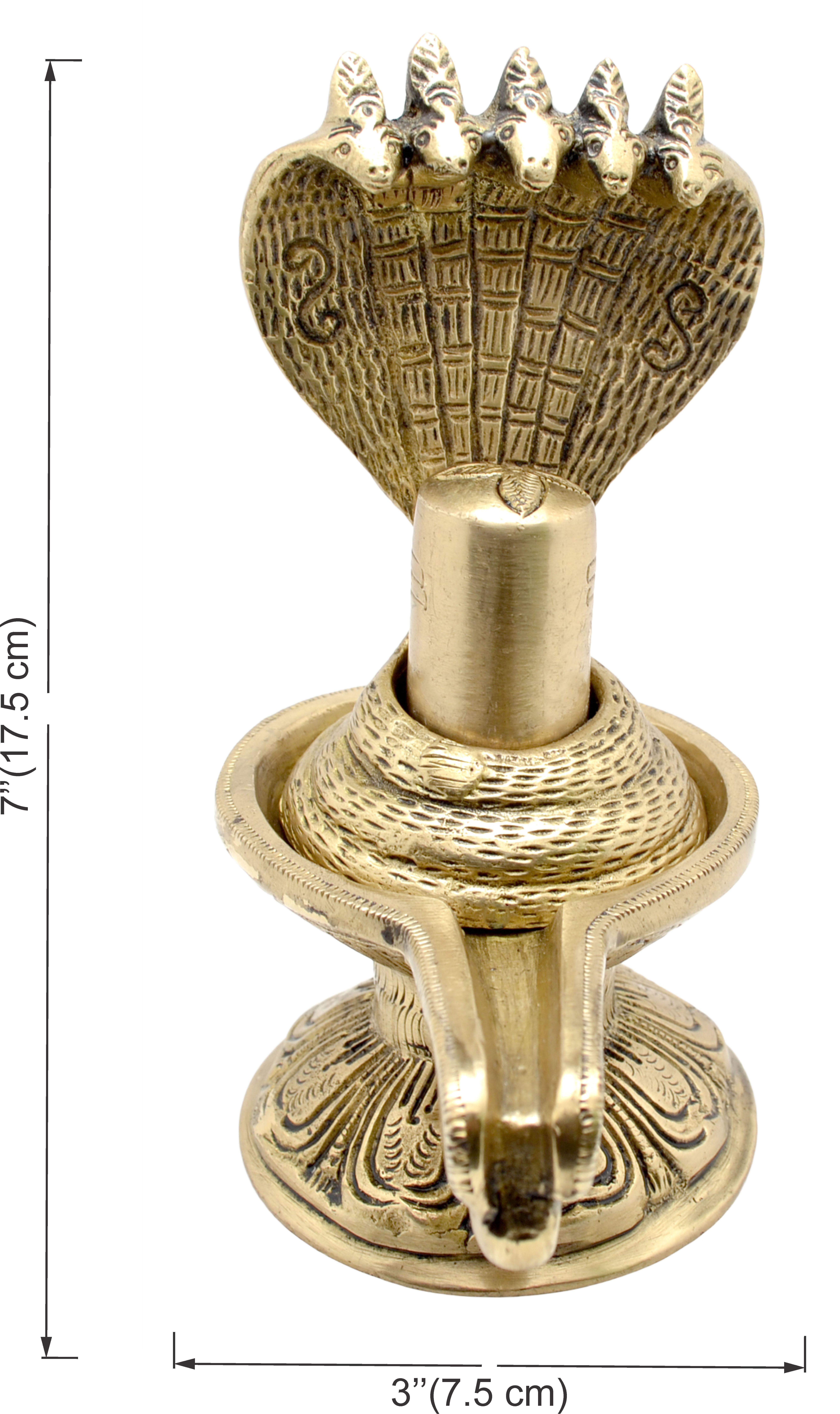 Brass Eternal Shivling with Sheshnag Showpiece